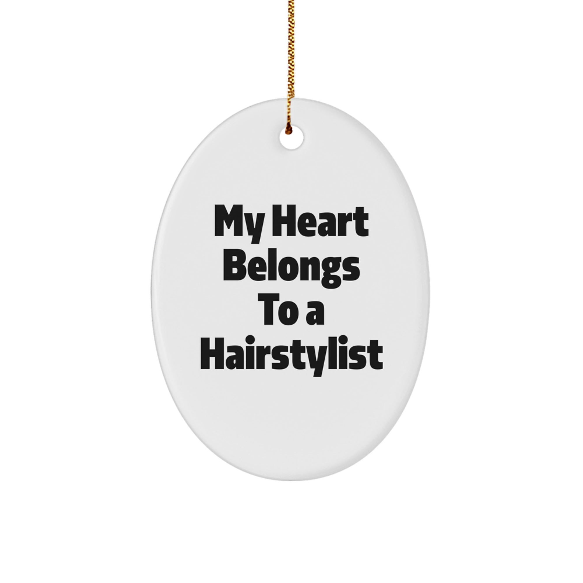 Funny Hairstylist Gifts for Her, Oval Ornament Gift from Friends, Christmas Unique Christmas Unique Gifts for Hairstylist - Image 1