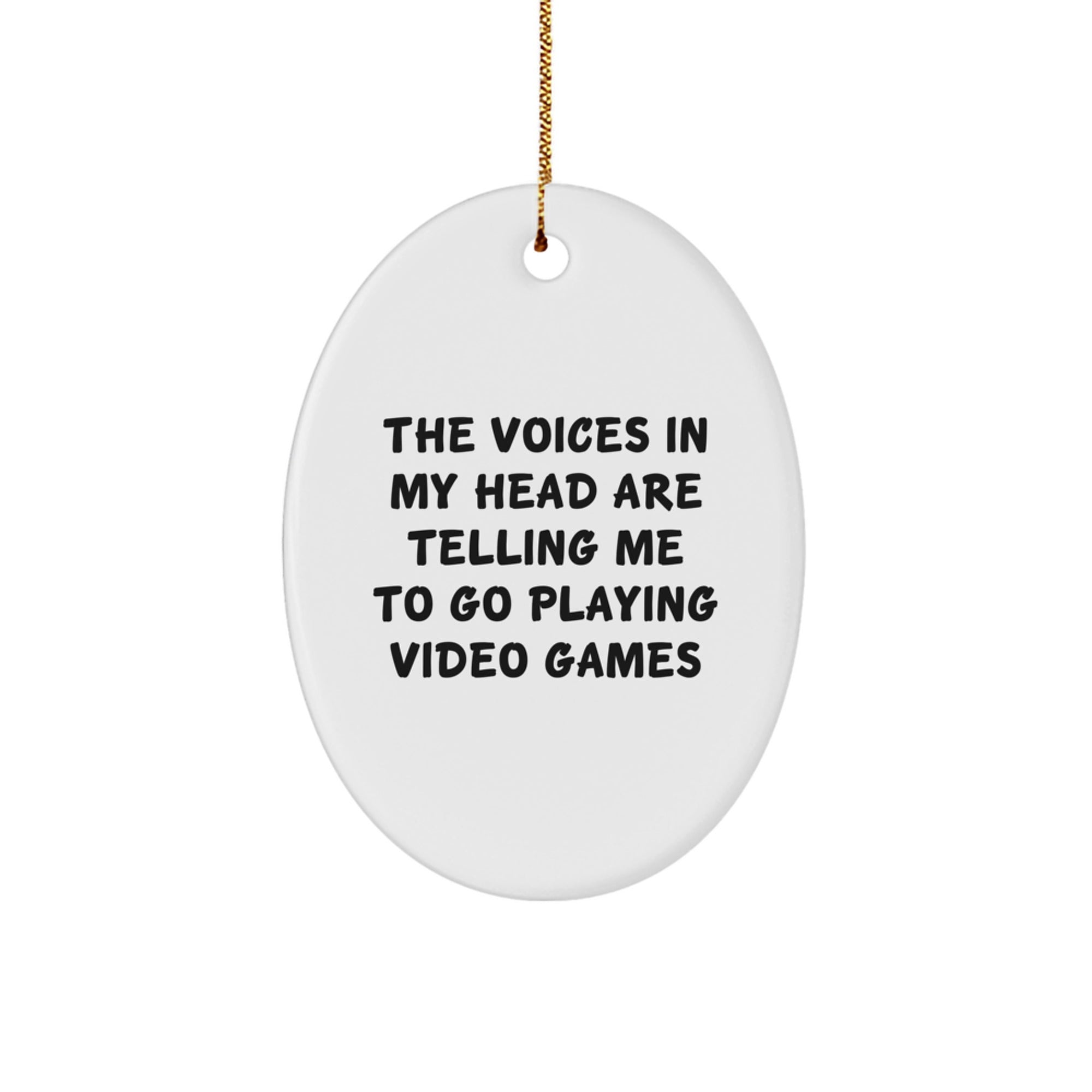 Funny Gaming Quotes Oval Ornament, Gifts for Video Game Lovers, Men, Women, Friends, Christmas Unique Decorations from a Friend or Family Member - Image 1