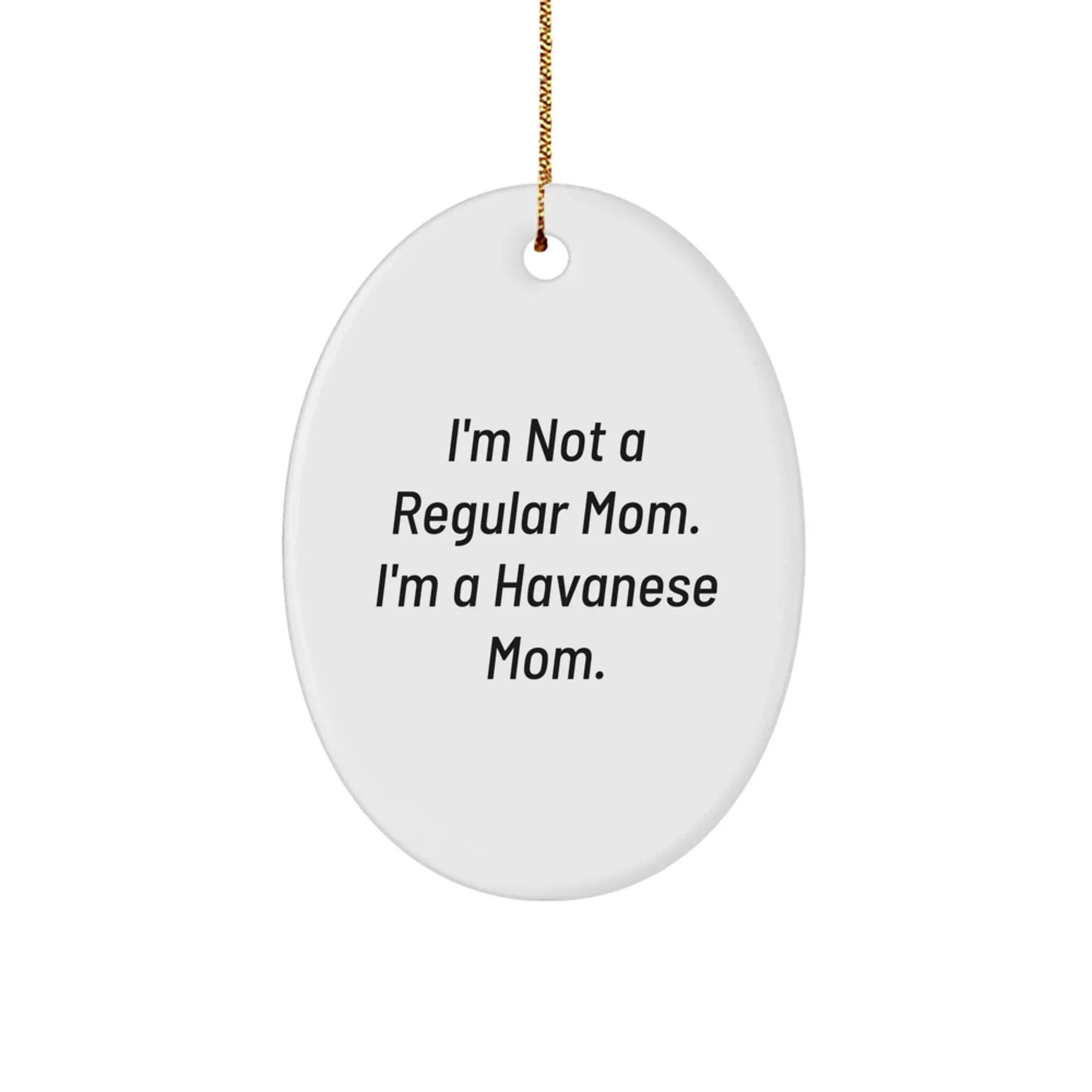 Funny Havanese Dog Mom Christmas Oval Ornament Gifts from Friends to Family