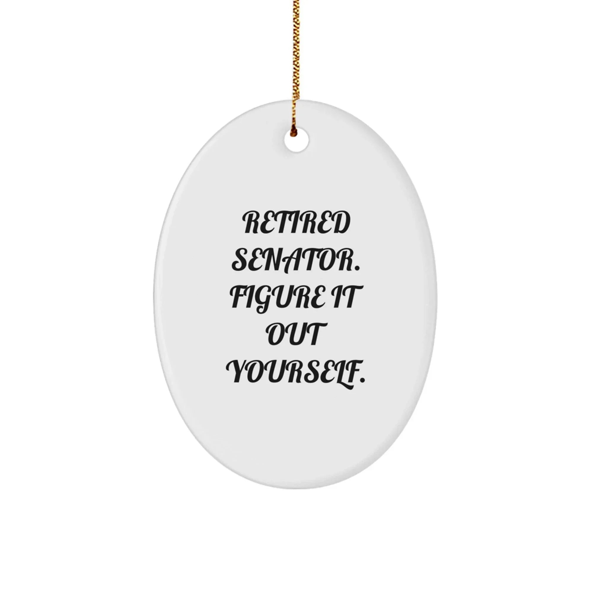 Funny Senator Gifts for Men, Oval Ornament, Retired Senator Figure It Out Yourself Decorative Oval Shaped Figurine from Gifts for Senator Friends Family