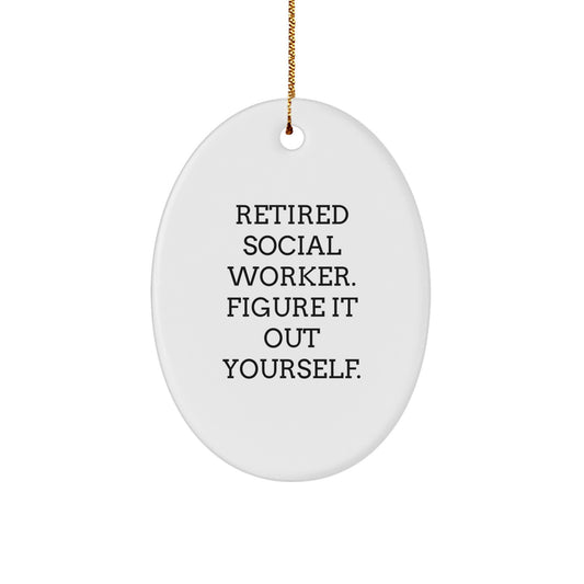 Funny Quote Social Worker Gifts for Christmas - Oval Ornament from Family - Image 1