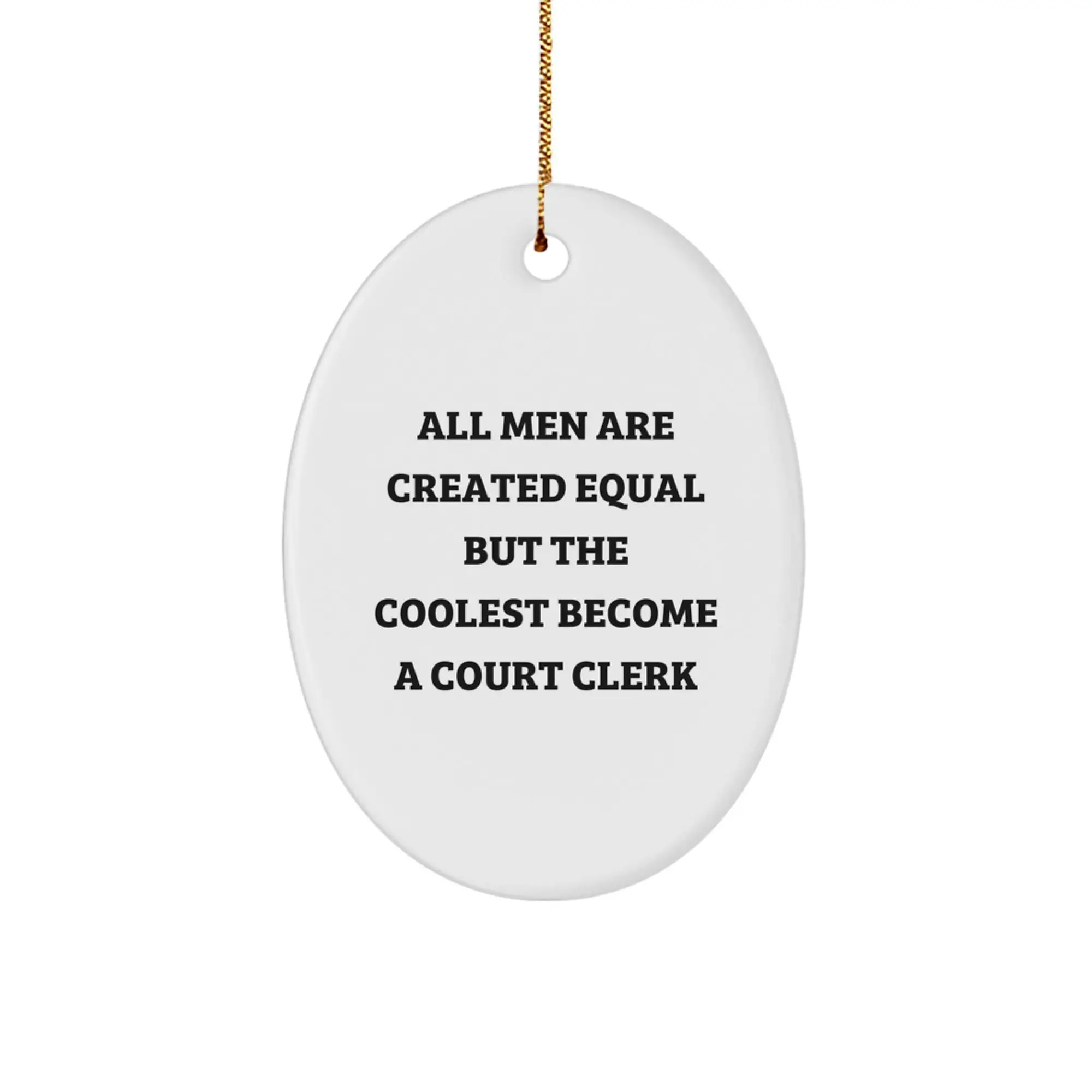 Christmas Gift Oval Ornament for Her Present – Court Clerk Keepsake - Image 1