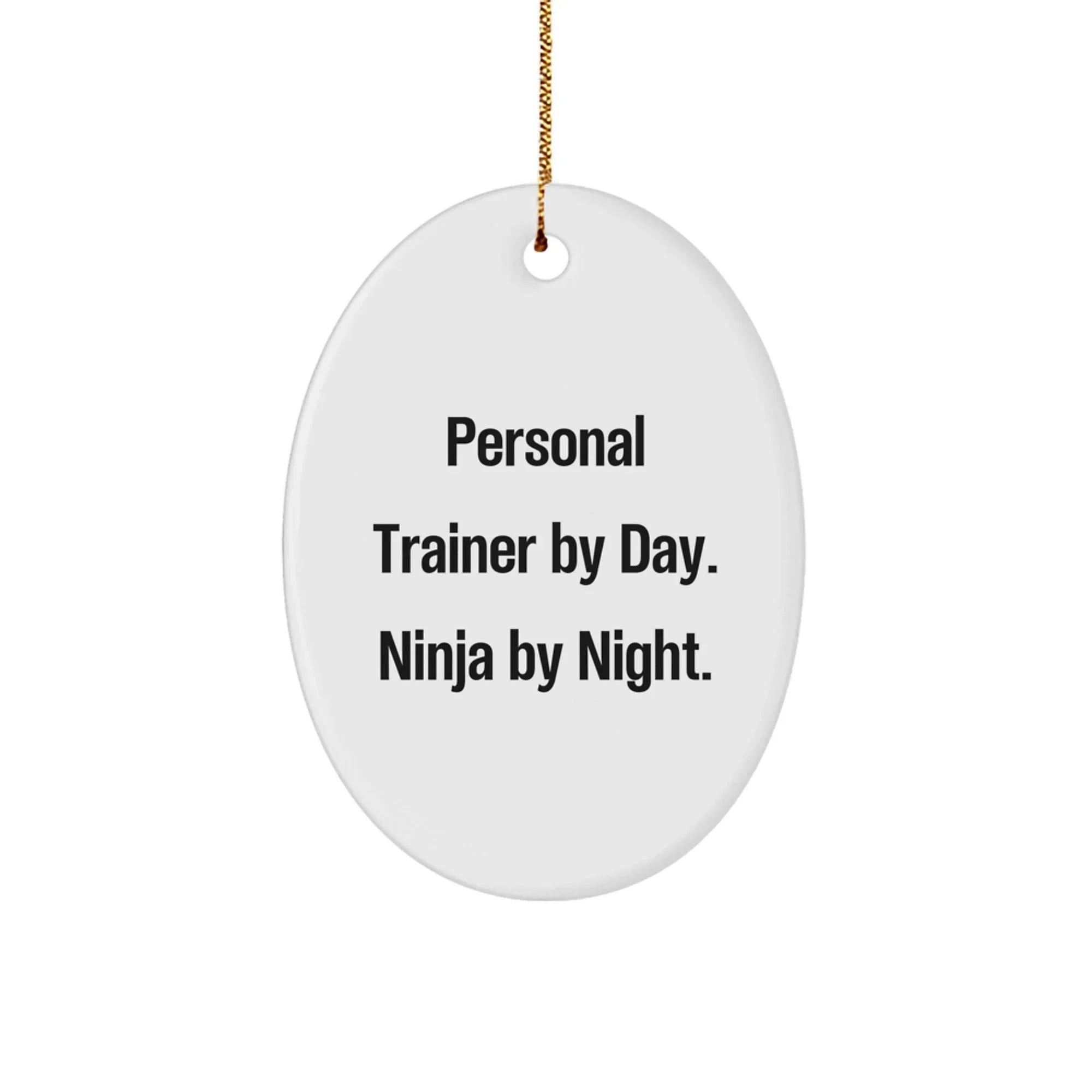 Funny Personal Trainer Gifts, Oval Ornament for Personal Trainer By Day Ninja By Night, Christmas Unique Decorations, Gifts from Family for Personal Trainer Men