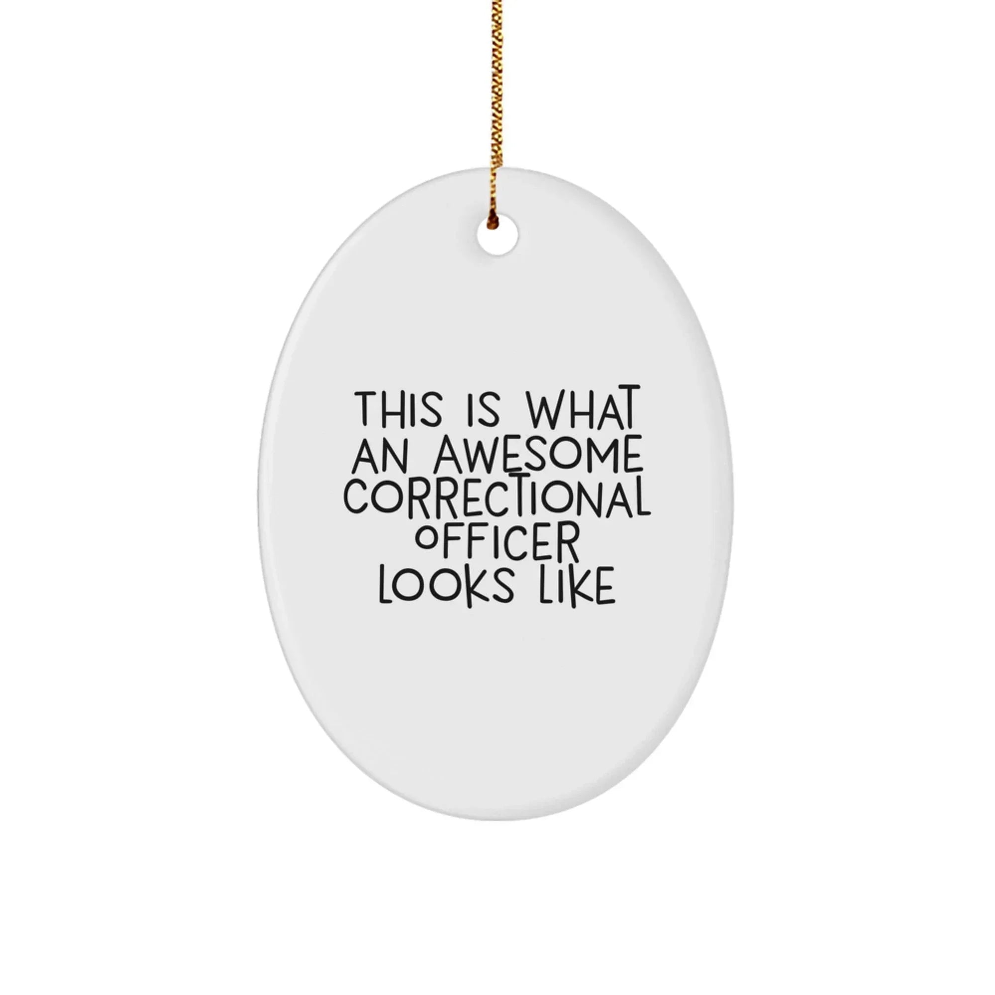 Funny Correctional Officer Gifts from Men for Awesome Correctional Officers, Oval Ornament, Christmas Unique Presents