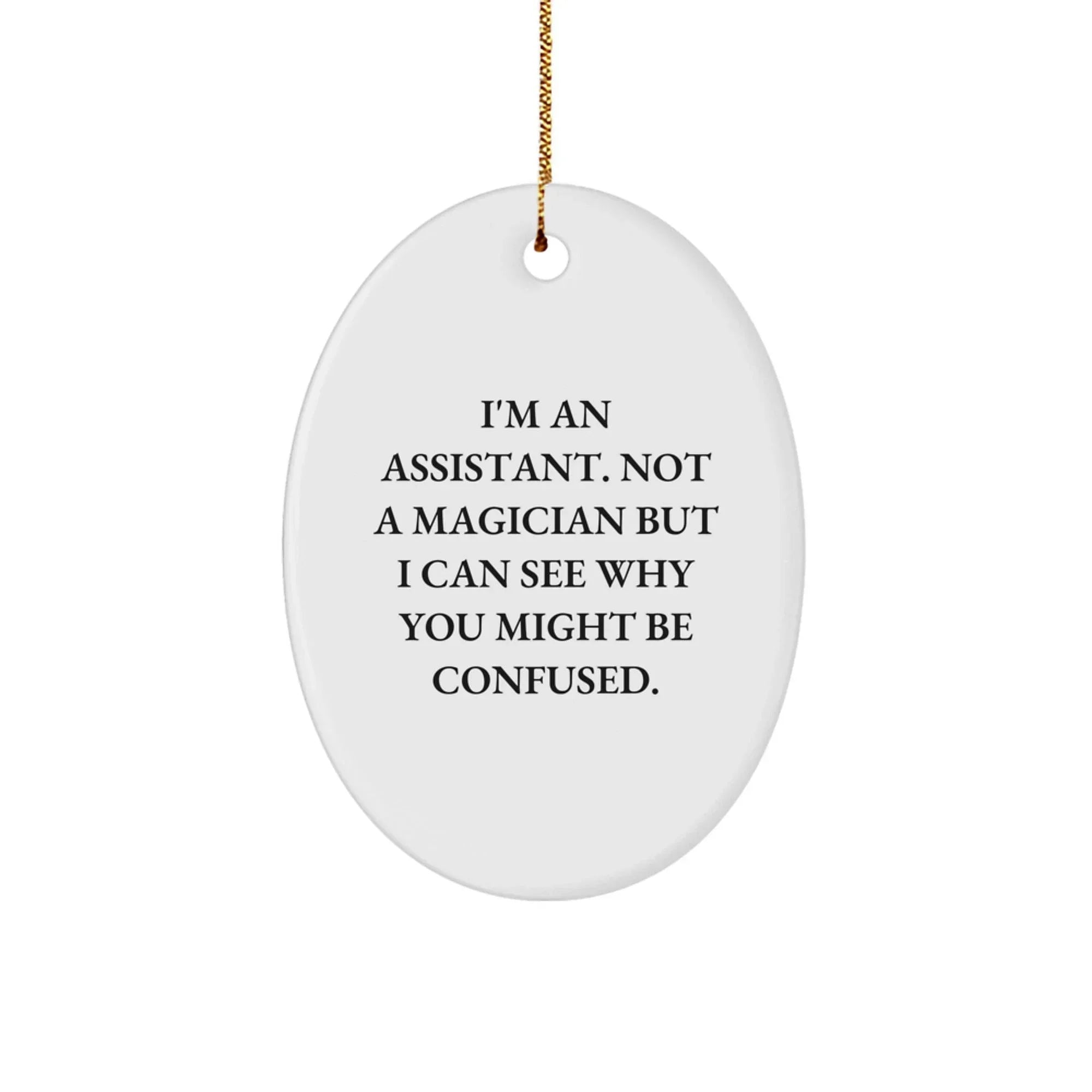 Funny Assistant Oval Ornaments Gifts from Friends to Assistant, Oval Christmas Ornaments, Humorous Gifts for Assistant, Assistant Christmas Decorations