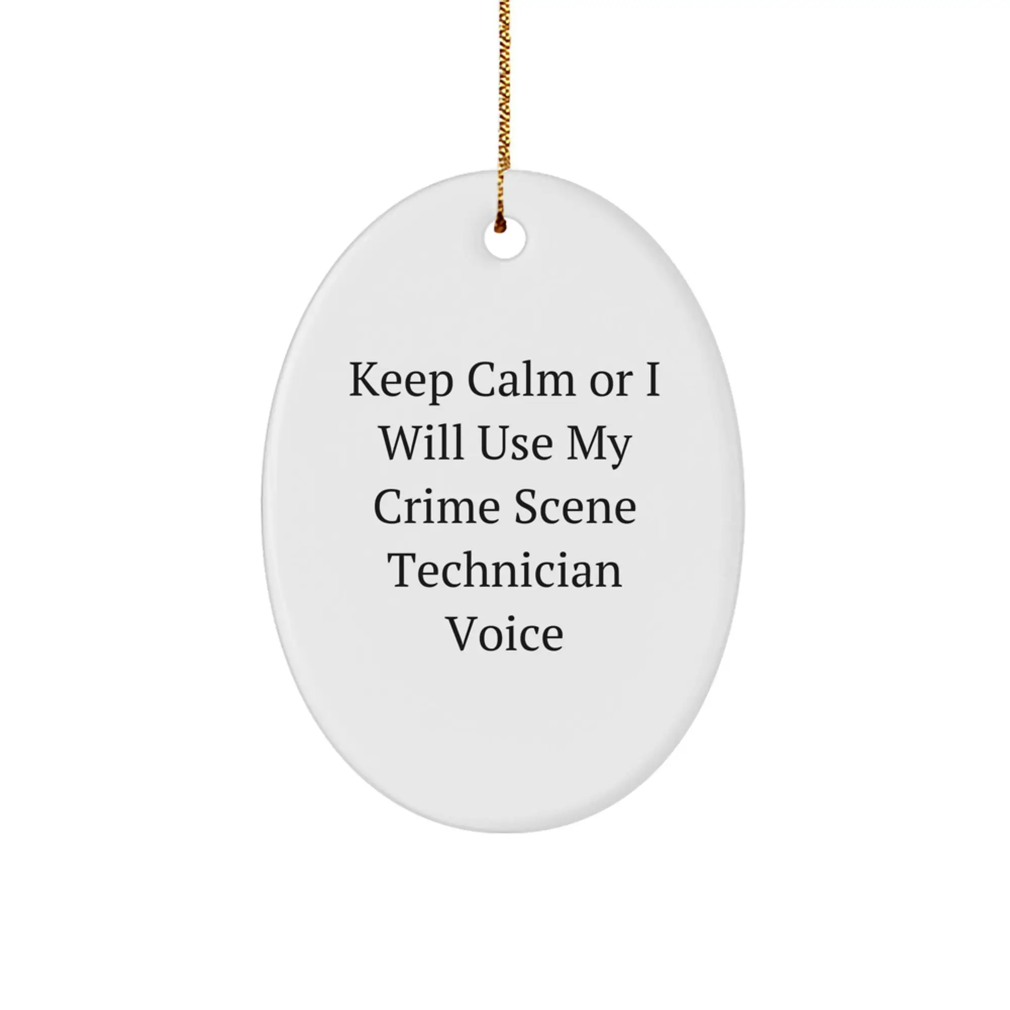 Funny Crime Scene Technician Oval Ornament Gifts from Friends and Family for Christmas Unique - Image 1