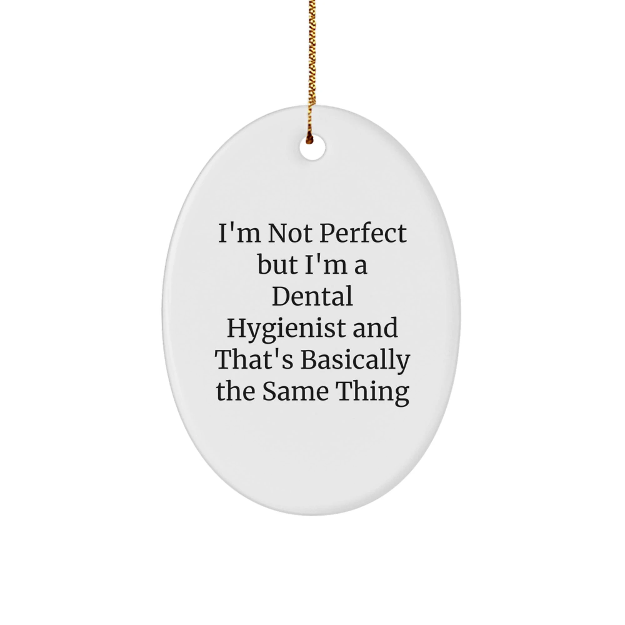 Funny Dental Hygienist Gifts for Coworkers, Unique Oval Ornament, Christmas Unique Gifts from Friends to Colleagues