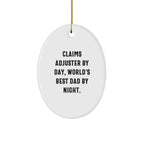 Claims Adjuster Gifts, Funny Quote Oval Ornament for Christmas - Gifts from Friends, Coworkers, Family