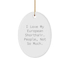 European Shorthair Cat Lovers' Humorous Oval Ornament Gifts from Friends, Family, and Coworkers