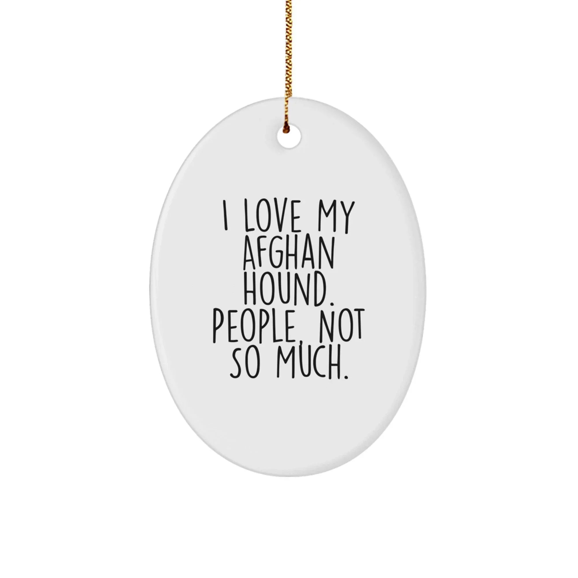Funny Afghan Hound Dog Lover Gifts from Men to Friends, Unique Oval Ornaments for Afghan Hound Dog Owners, Christmas Decorations