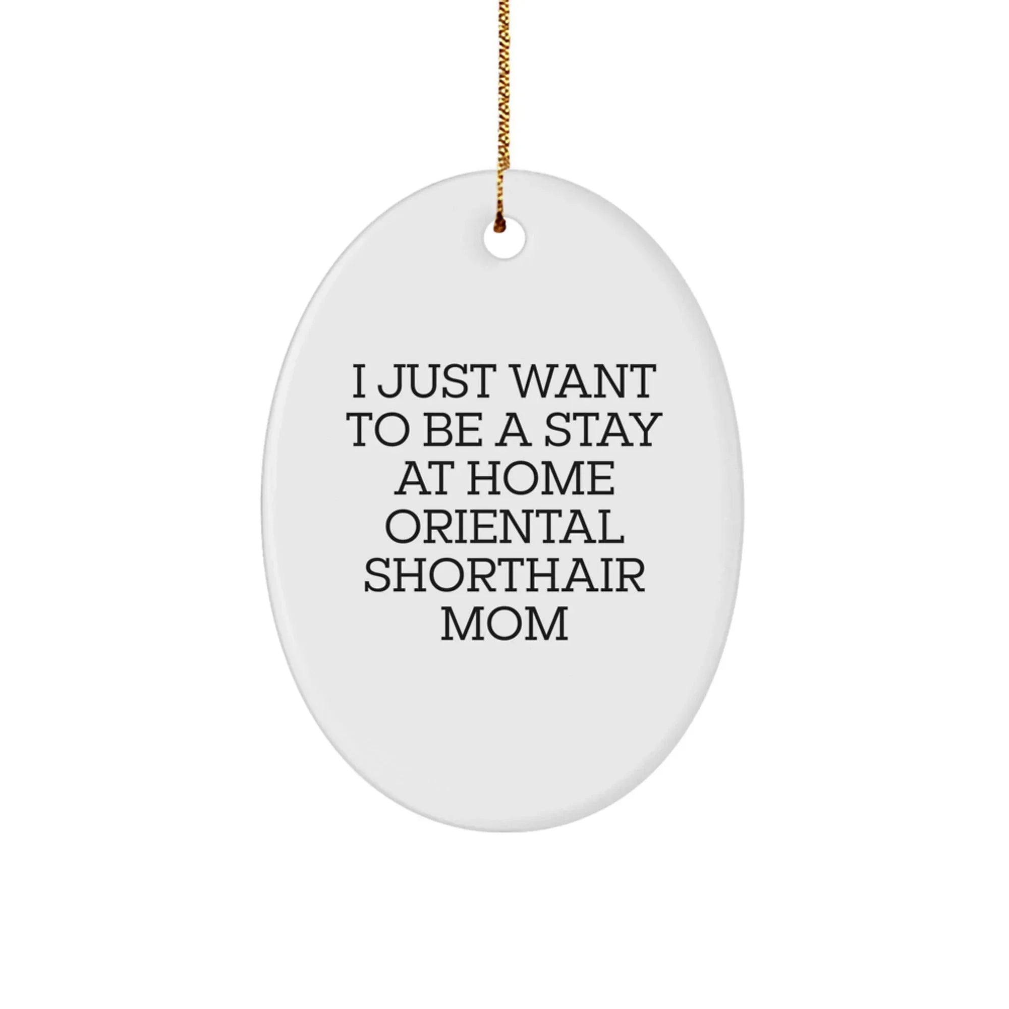 Funny Oriental Shorthair Cat Oval Ornament Gifts from Family to Mom's Little Helper for Christmas Unique Gifts