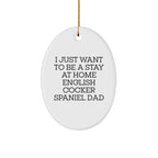 English Cocker Spaniel Dad's Christmas Wish, Oval Ornament, Gifts from Men to English Cocker Spaniel Dog, Funny Quote