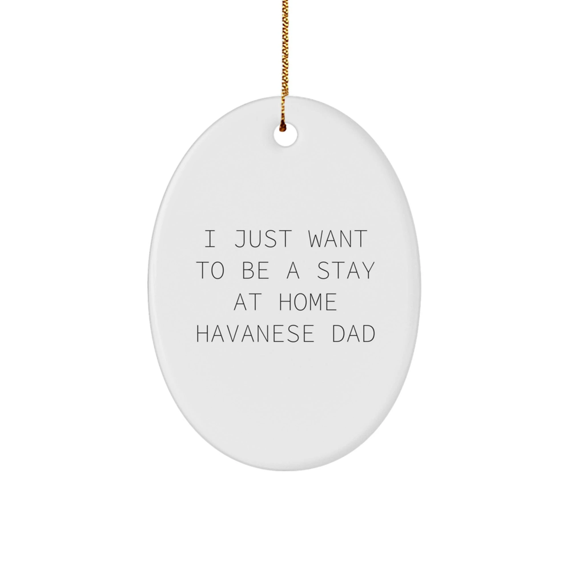 Havanese Dog Oval Ornament Gifts from Men to Family for Christmas - Funny Stay At Home Dad Decoration