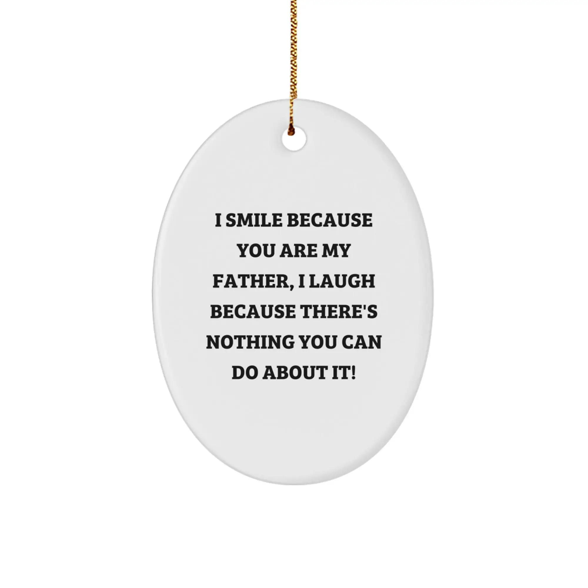Funny Father Oval Ornament Gifts for Dad from Family, Christmas Unique - Image 1