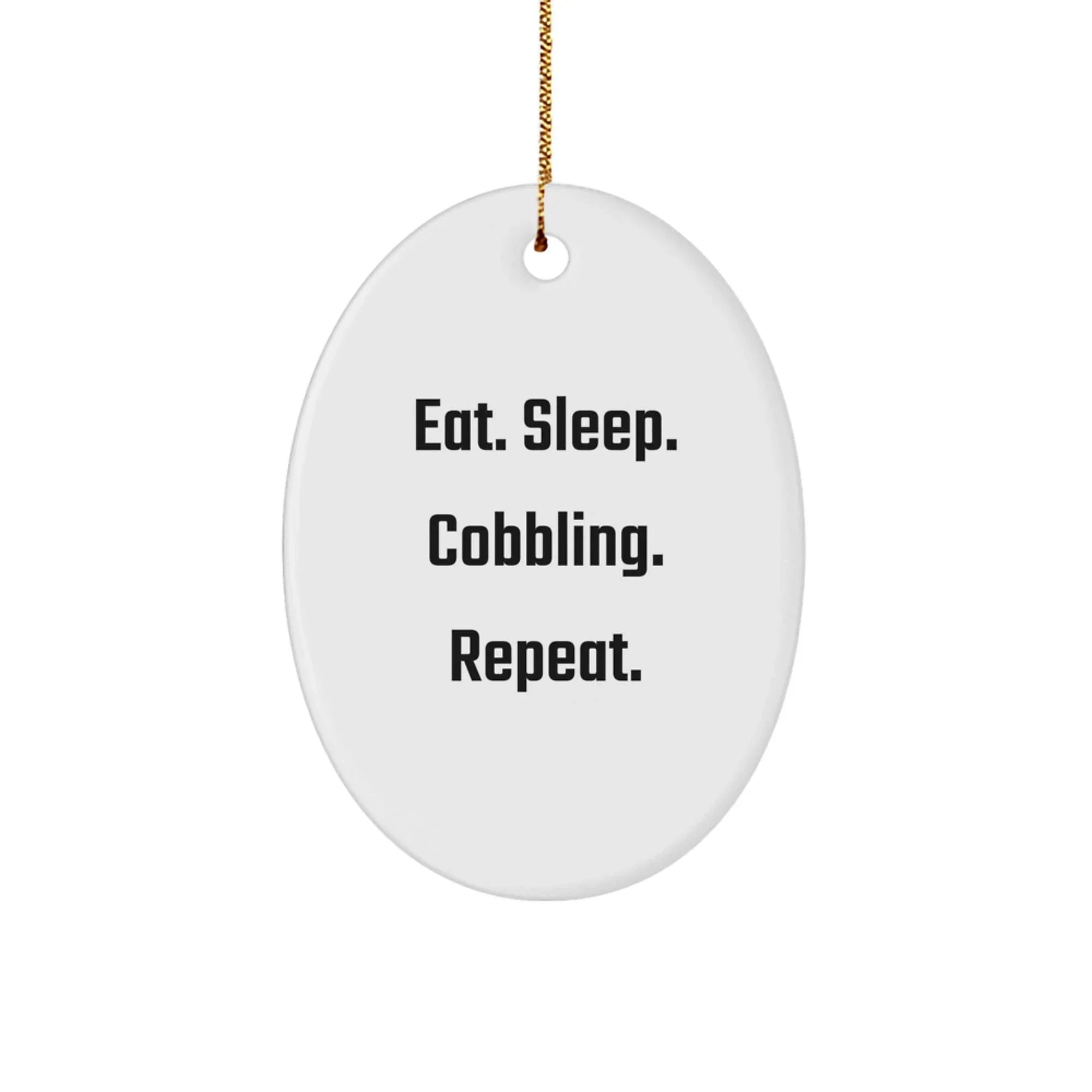 Funny Cobbling Oval Ornament for Men Gifts from Family, Unique Christmas Unique Gift Ideas for Women Friends Coworkers