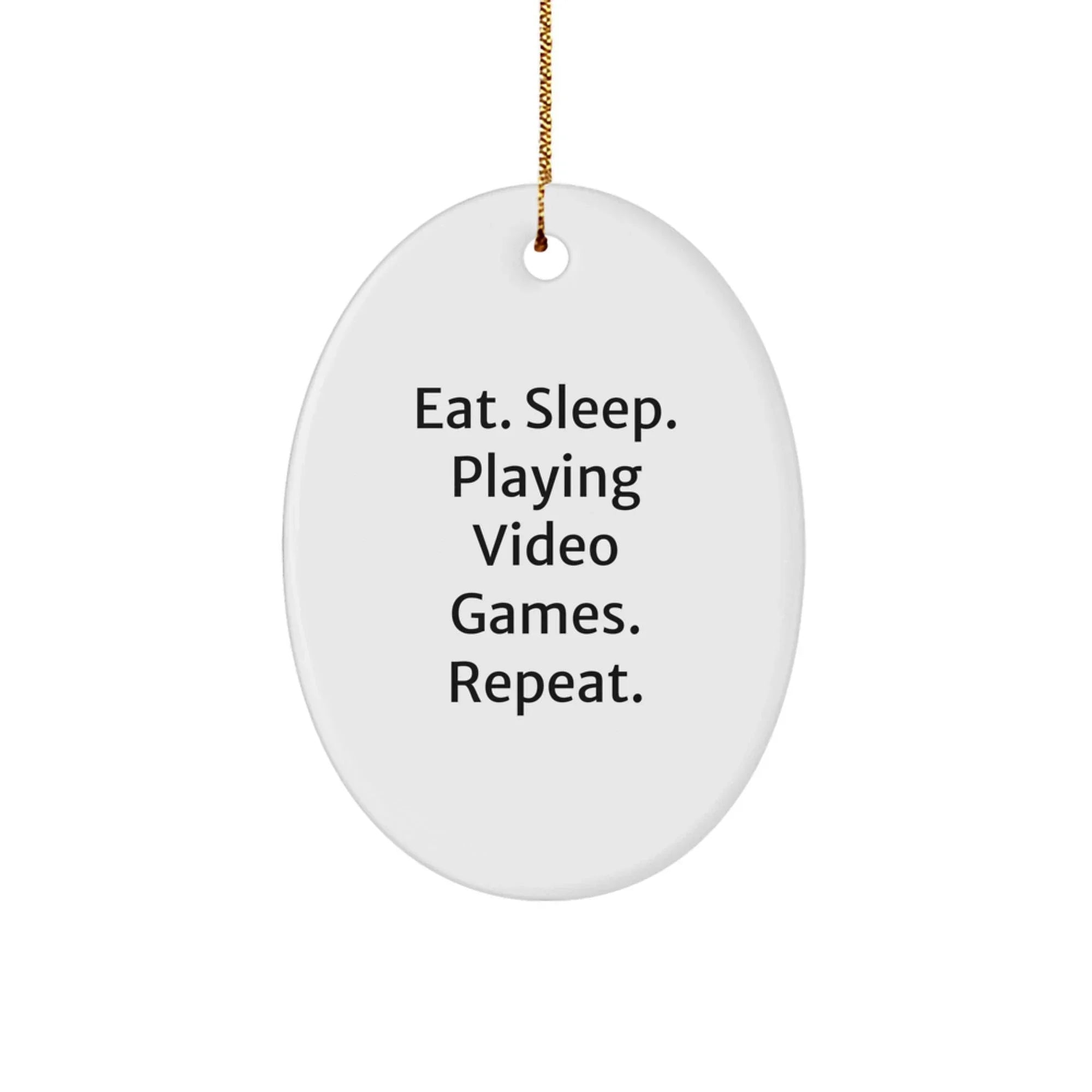 Funny Oval Ornament for Playing Video Games Enthusiasts Gifts from Men to Friends for Christmas