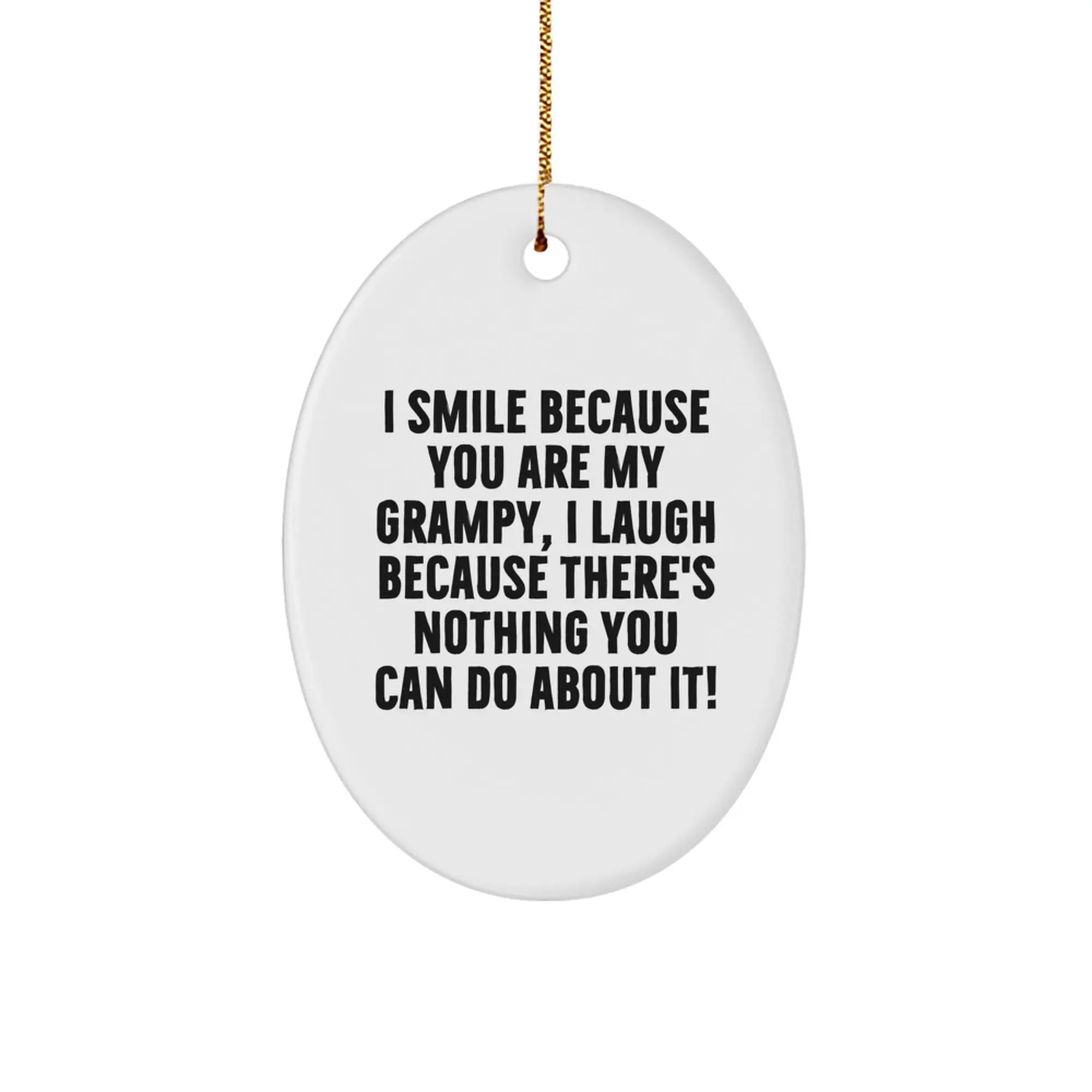 Funny Grampy Gifts from Family, Oval Ornament for Grampy, Christmas Unique Personalized Decor - Image 1
