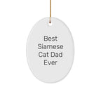 Siamese Cat Dad Ever Oval Ornament Christmas Unique Gifts for Siamese Cat Enthusiasts