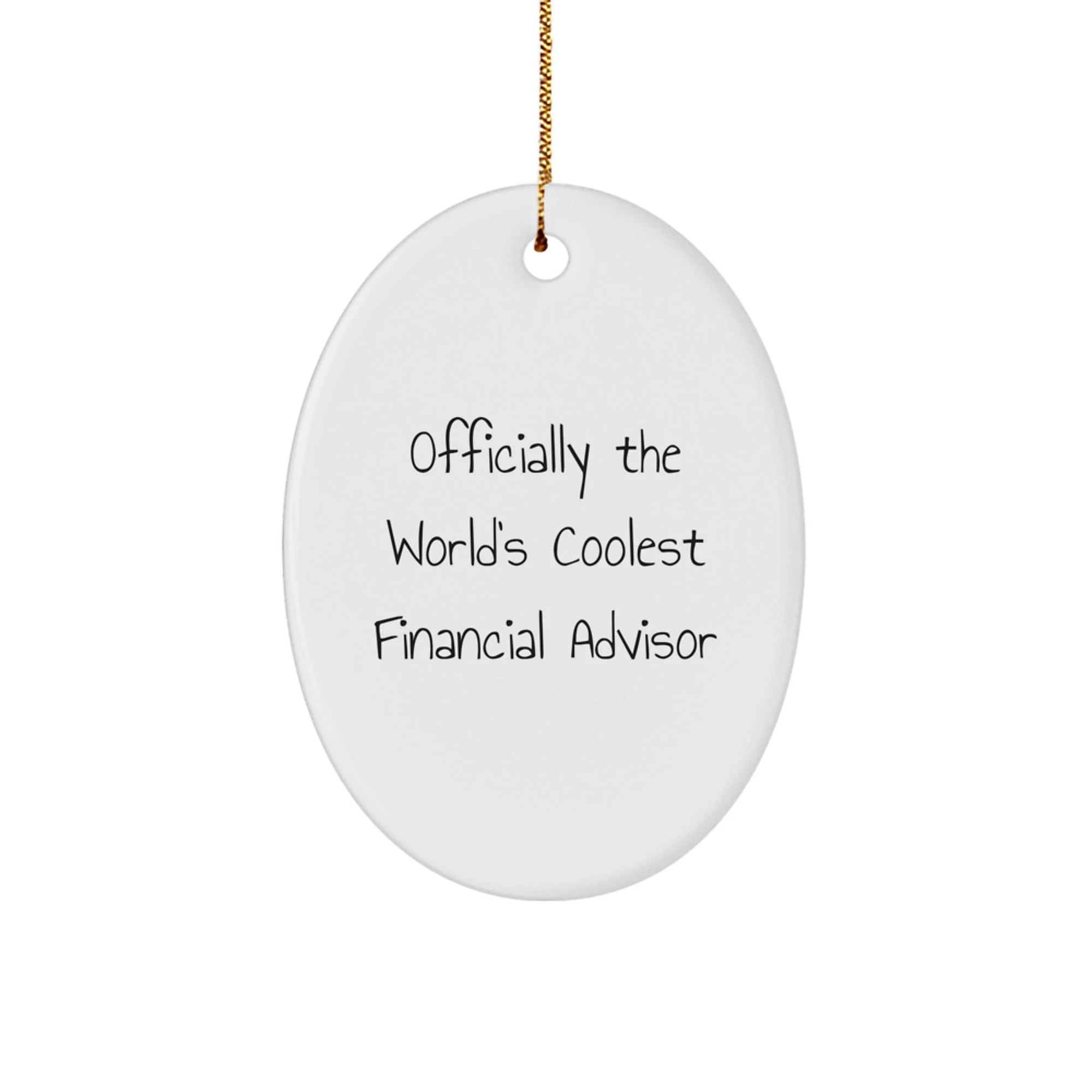 Funny Financial Advisor Gifts from Friends, Christmas Unique Oval Ornament with Cool Quote, Gifts for Financial Advisor