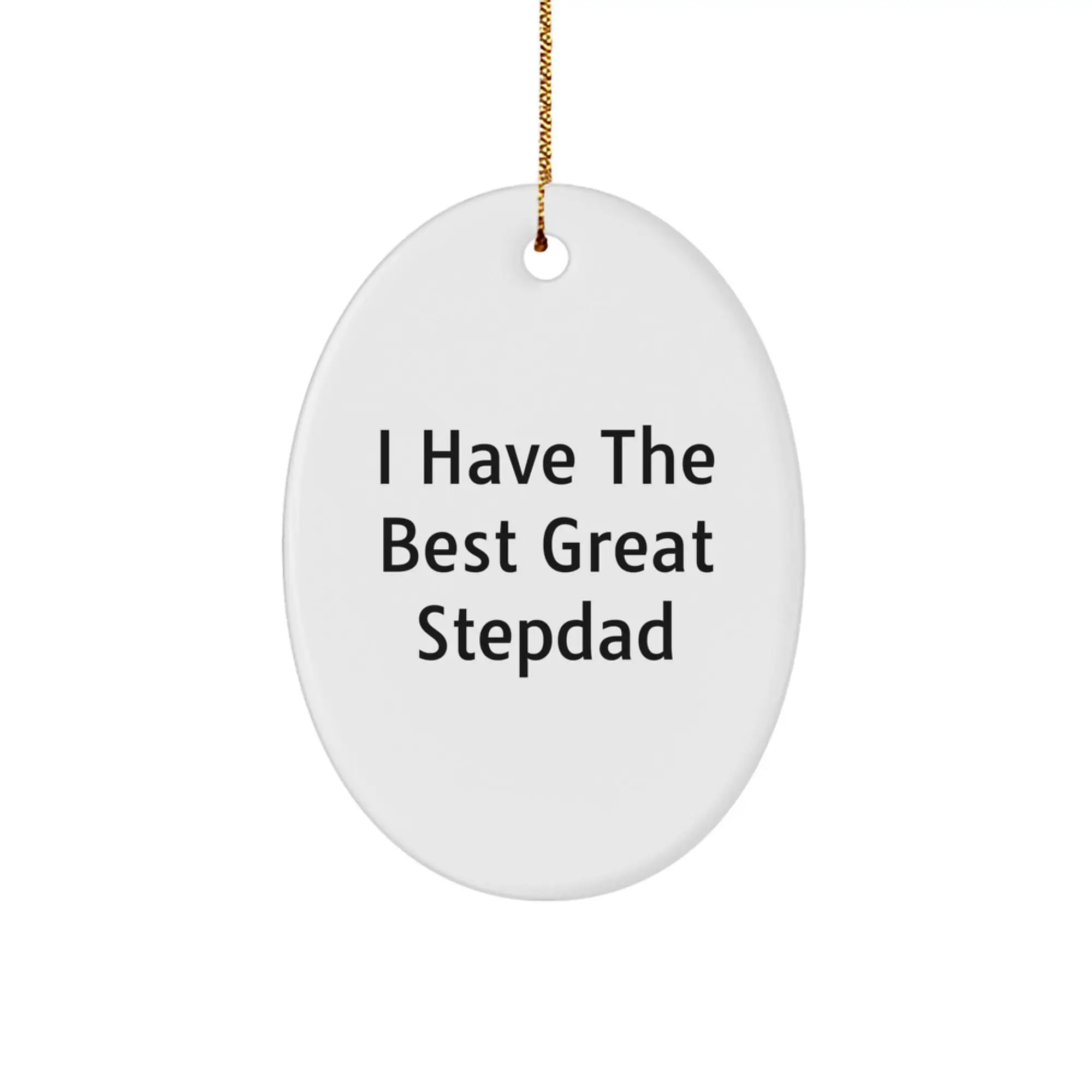 Funny Stepdad Oval Ornaments for Christmas Unique Gifts from Family Members - Image 1