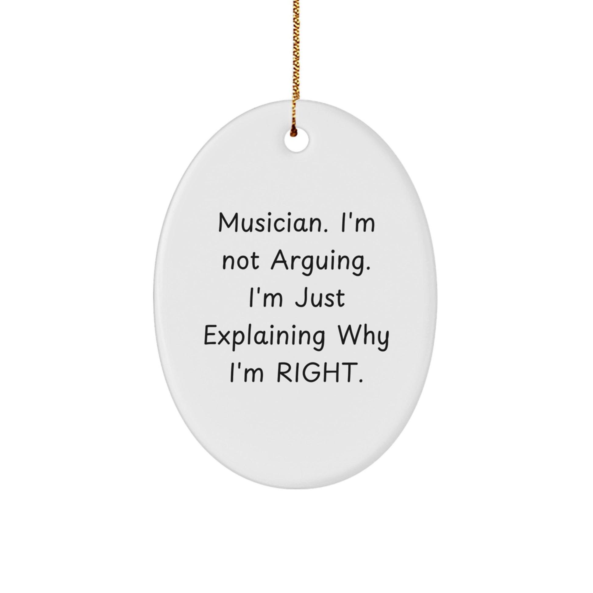 Funny Musician Gifts for Men, Oval Ornament for Musician Friends, Unique Christmas Unique Gifts from Friends - Image 1