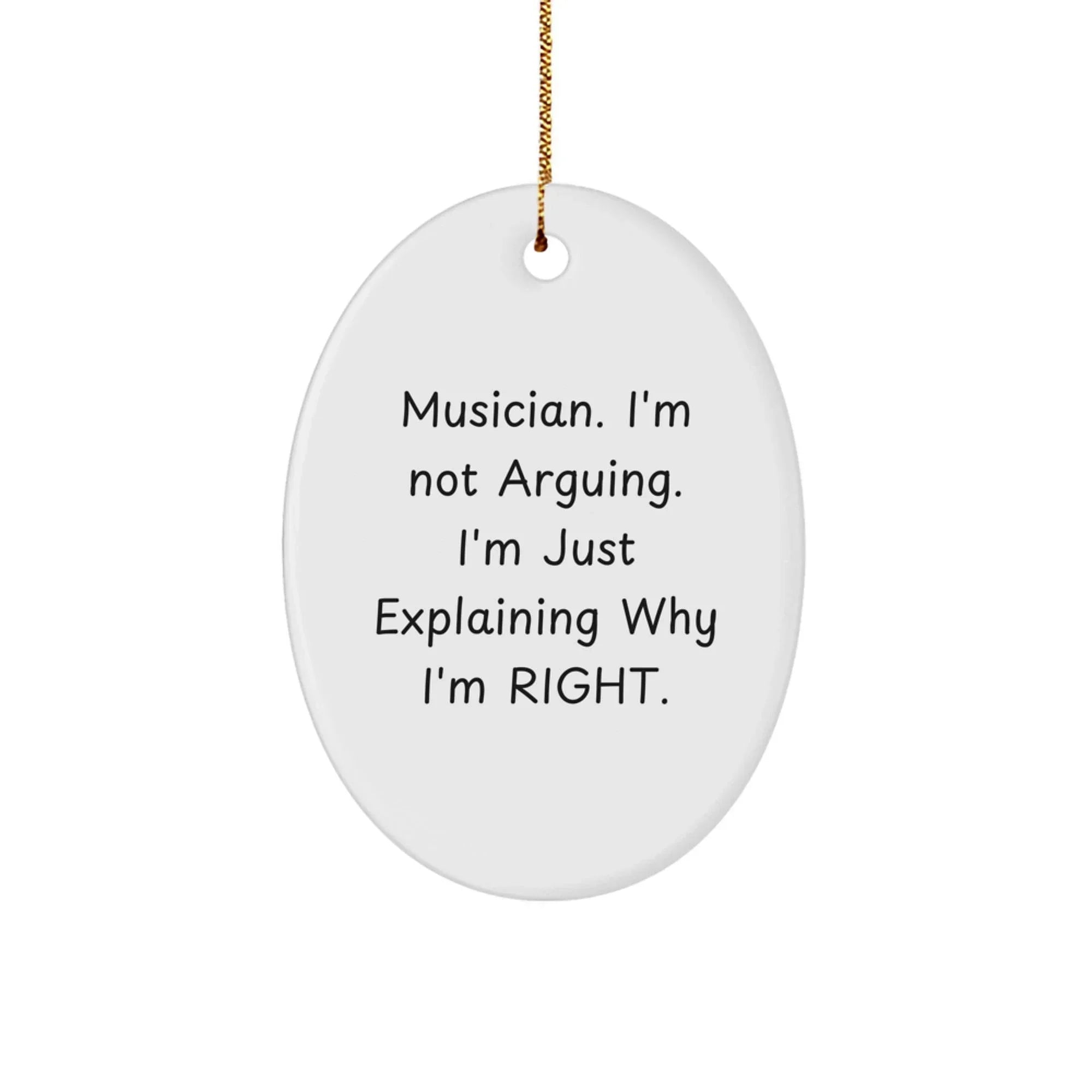 Funny Musician Gifts for Men, Oval Ornament for Musician Friends, Unique Christmas Unique Gifts from Friends