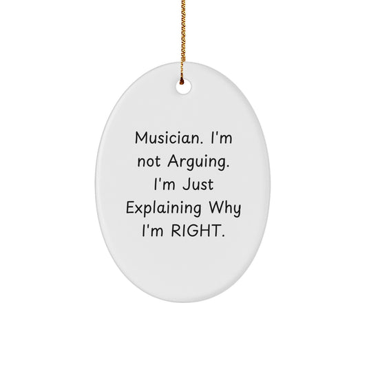Funny Musician Gifts for Men, Oval Ornament for Musician Friends, Unique Christmas Unique Gifts from Friends - Image 1
