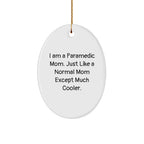 Paramedic Mom Oval Christmas Tree Ornaments