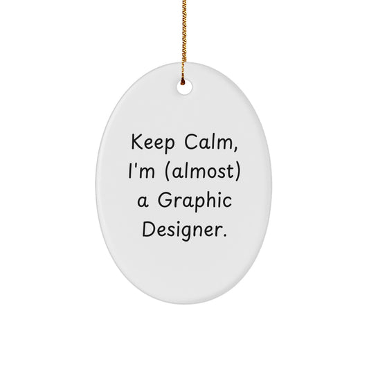 Funny Graphic Designer Oval Ornament Gifts for Him or Her from Friends and Family at Christmas - Image 1