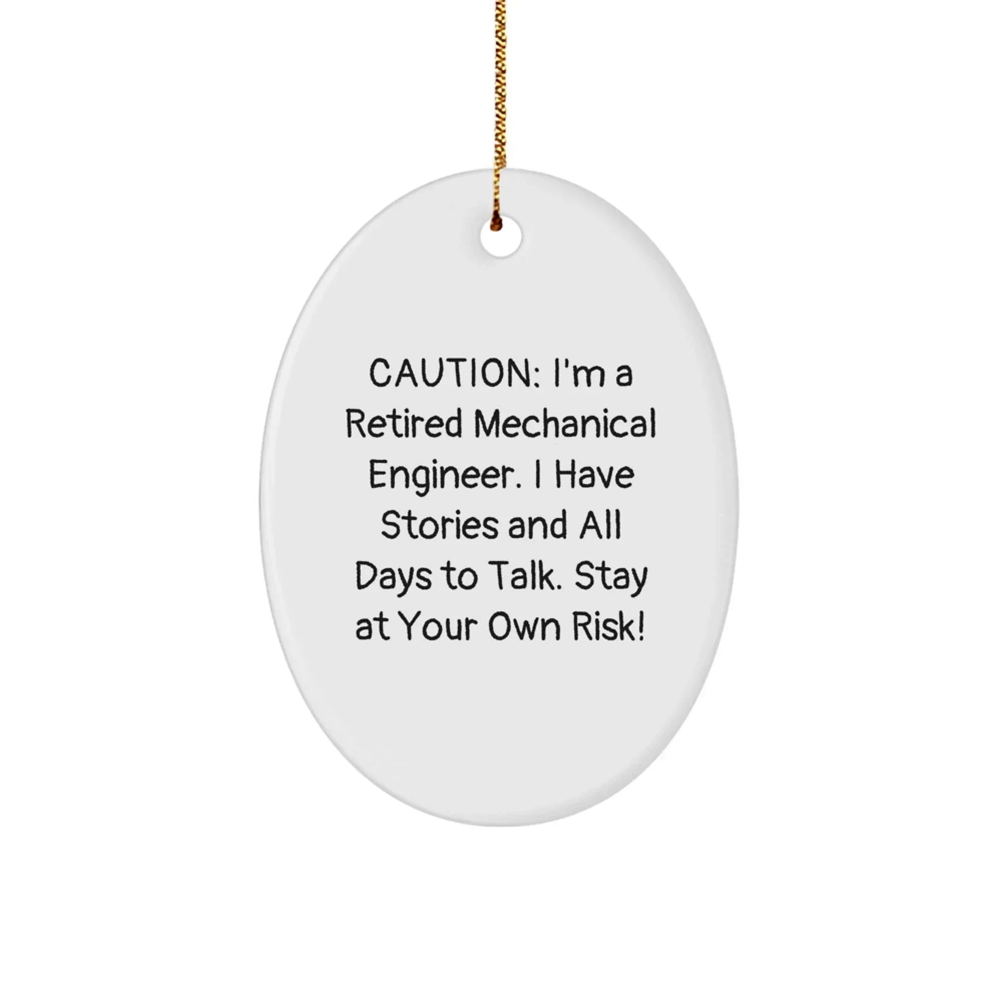 Funny Mechanical Engineer Oval Ornament Gifts from Friends, Coworkers, or Family for Christmas Unique Presents