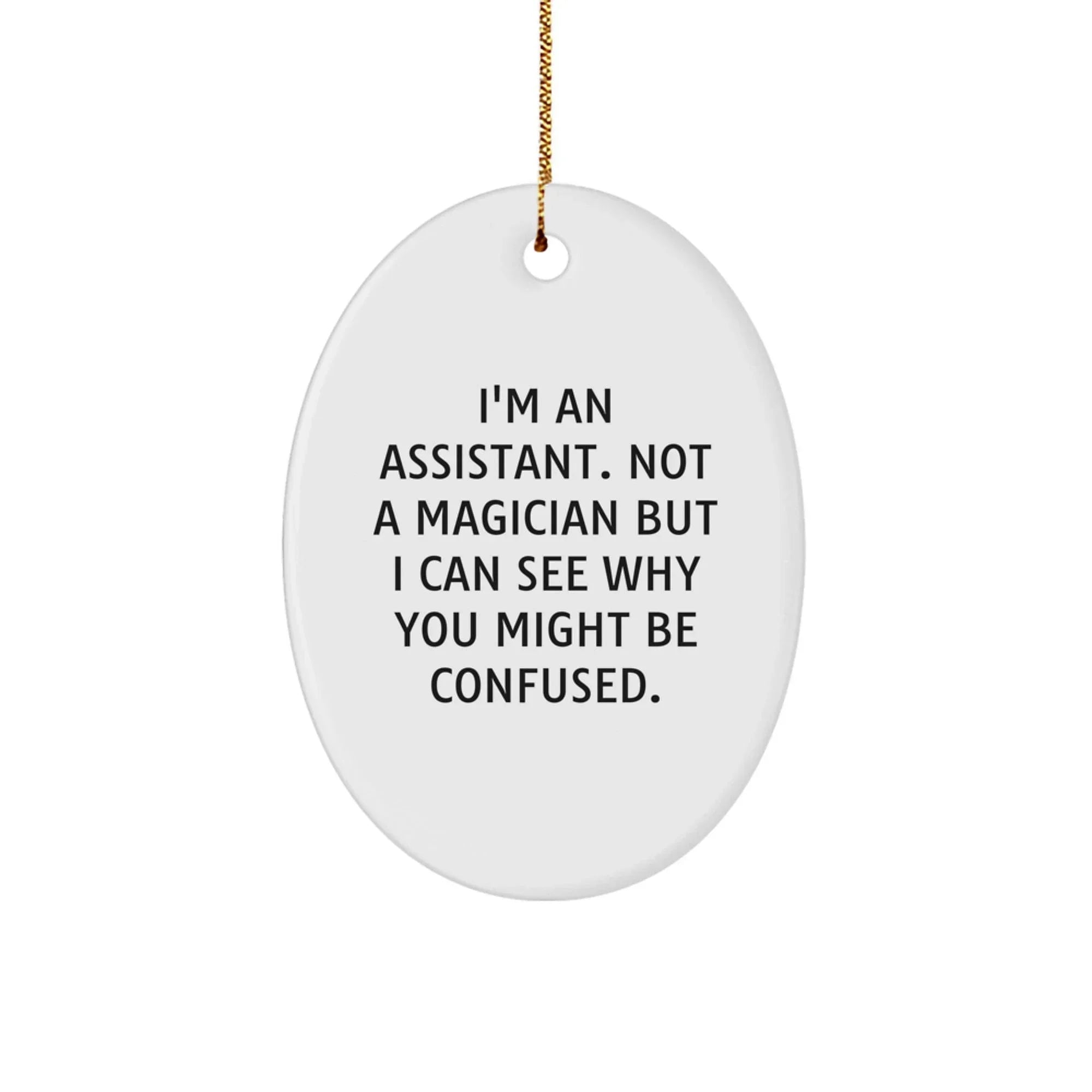 Funny Assistant Oval Ornament Gifts from Friends, Coworkers, Family for Assistant, Men, Women, Christmas Unique Presents