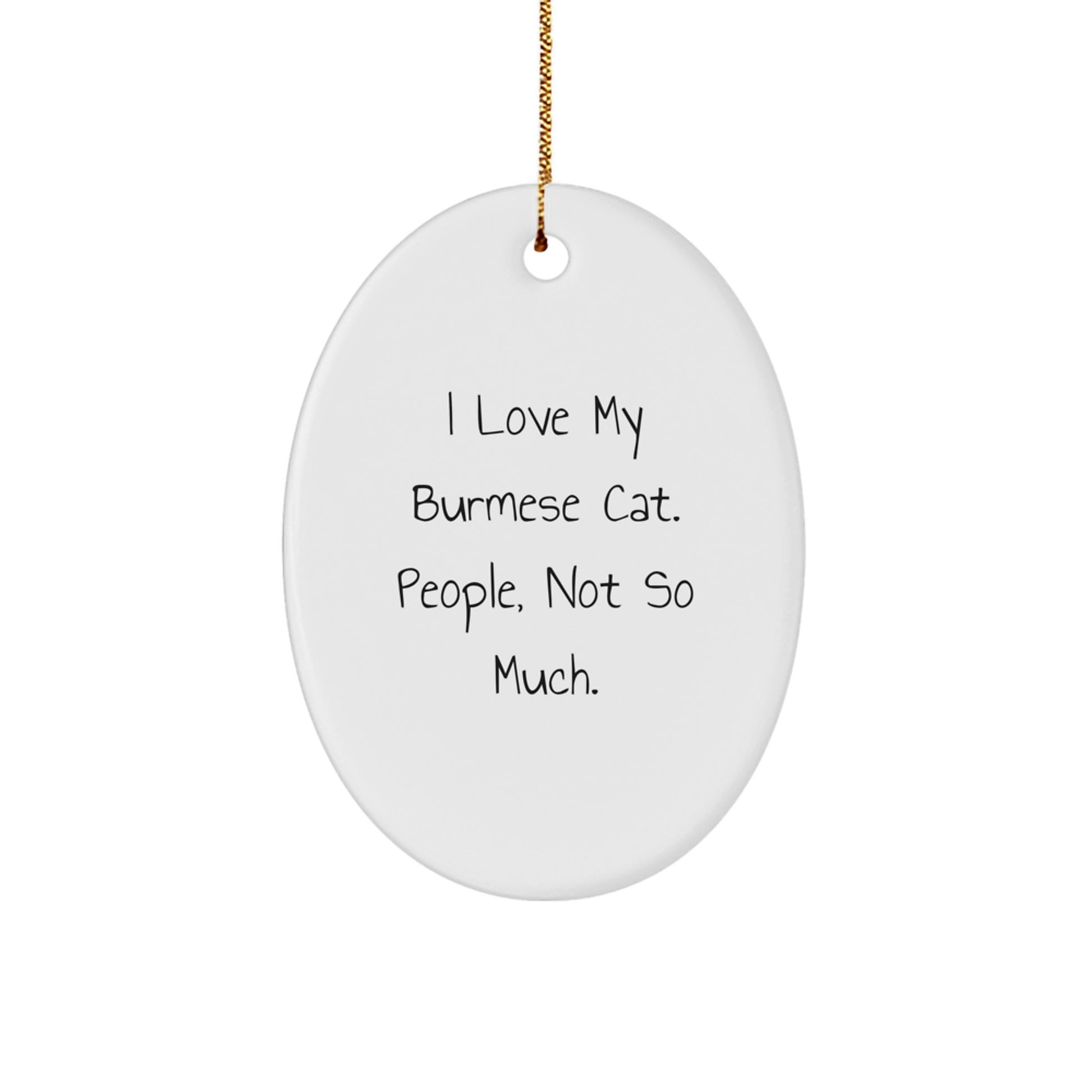 Funny Burmese Cat Lovers Gifts from Family for Christmas Unique Oval Ornaments - Image 1