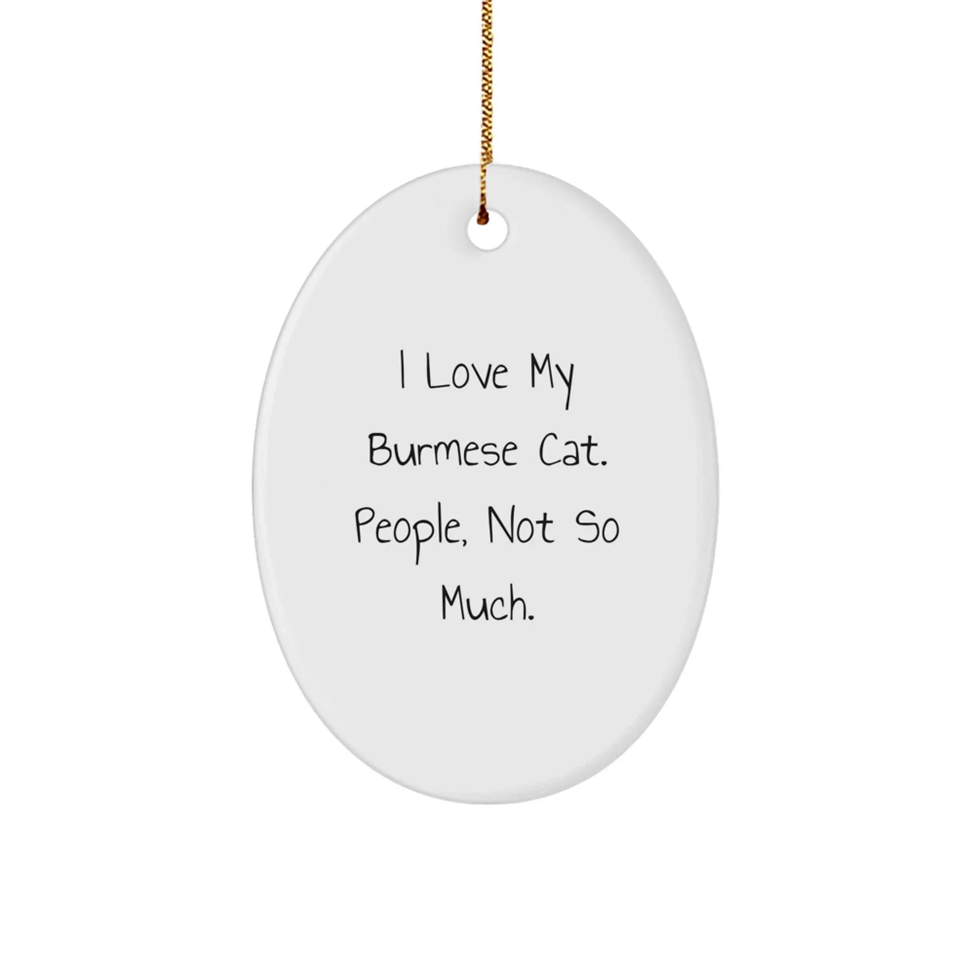 Funny Burmese Cat Lovers Gifts from Family for Christmas Unique Oval Ornaments