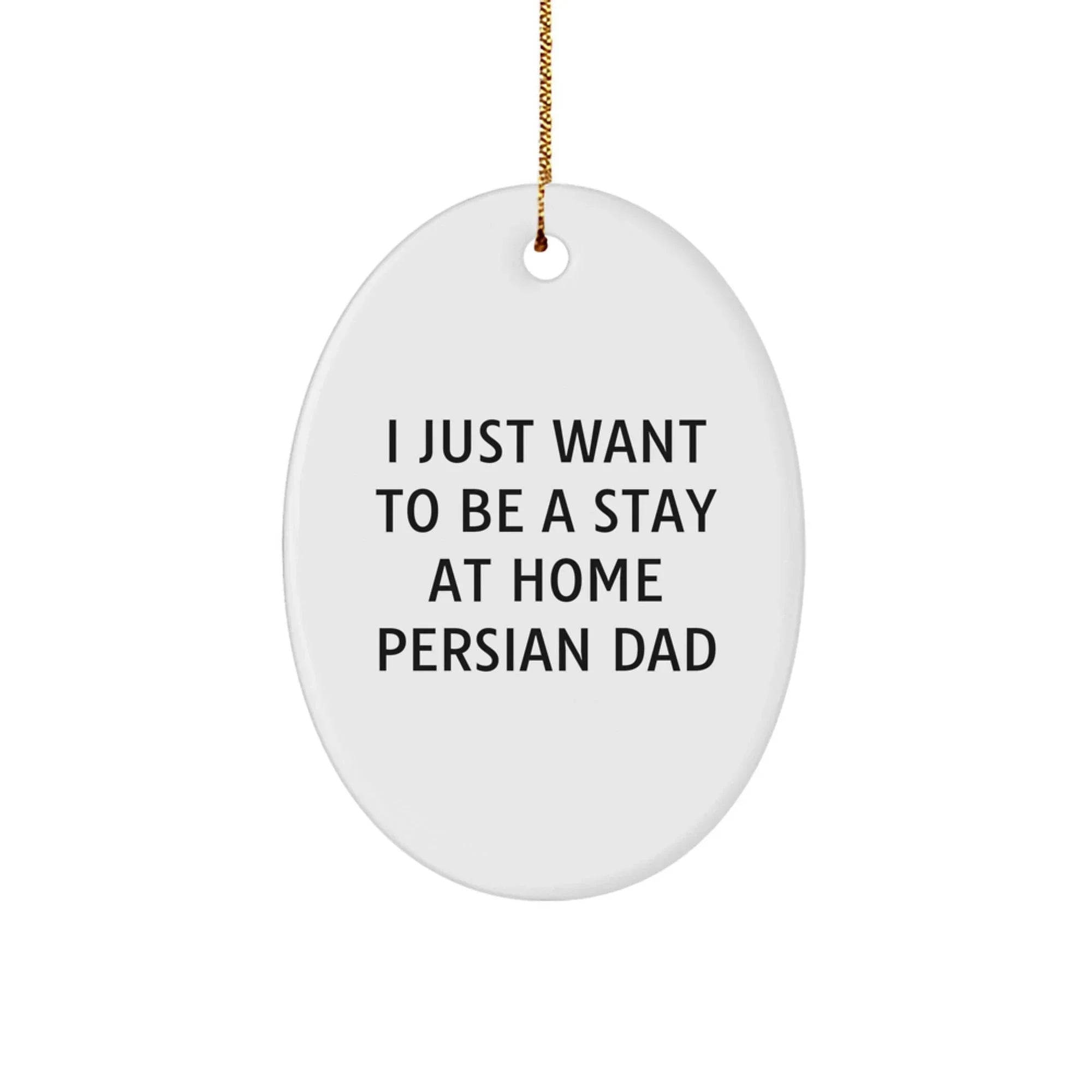 Funny Gifts from Mom to Dad Persian Cat Lover Christmas Ornament, I Just Want To Be A Stay At Home Persian Dad, Oval Ornament, Unique Christmas Unique Gifts for Cat Owners