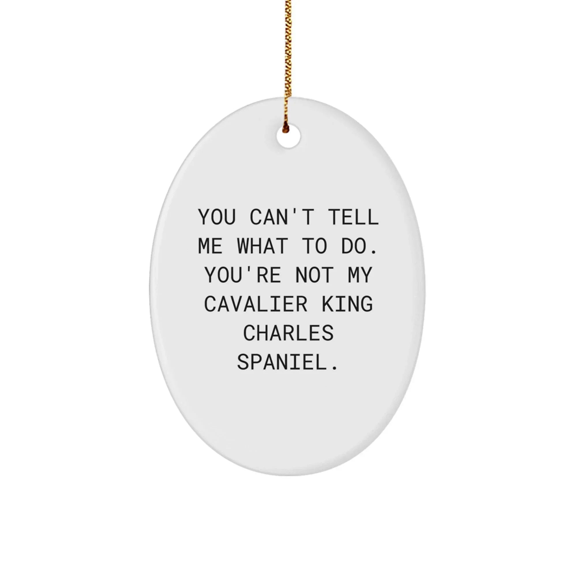 Cute Cavalier King Charles Spaniel Dog Oval Ornament for Christmas, Funny Quote 'You Can't Tell Me What To Do, Gifts for Cavalier King Charles Spaniel Dog, Gifts from Family, Friends, Coworkers