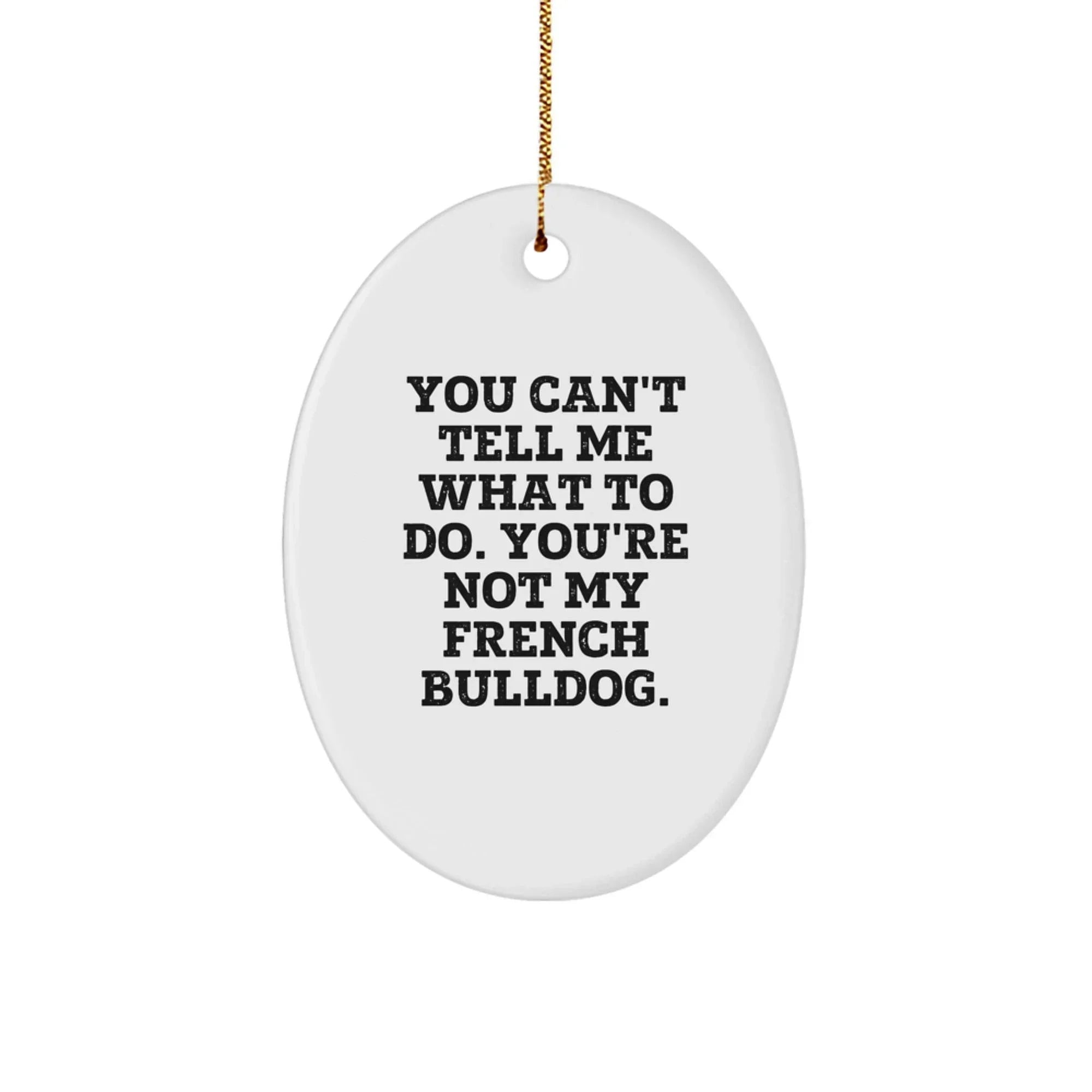 Funny French Bulldog Oval Ornament Gifts from Friends to Family for Christmas