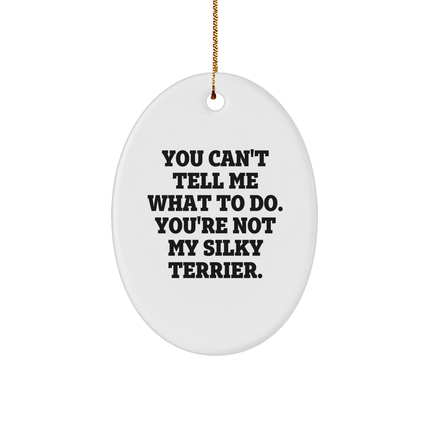Silky Terrier Dog Lover Gifts from Friends, Family, and Coworkers - Funny Oval Ornament for Silky Terrier Dog Owners - Christmas Unique Gifts