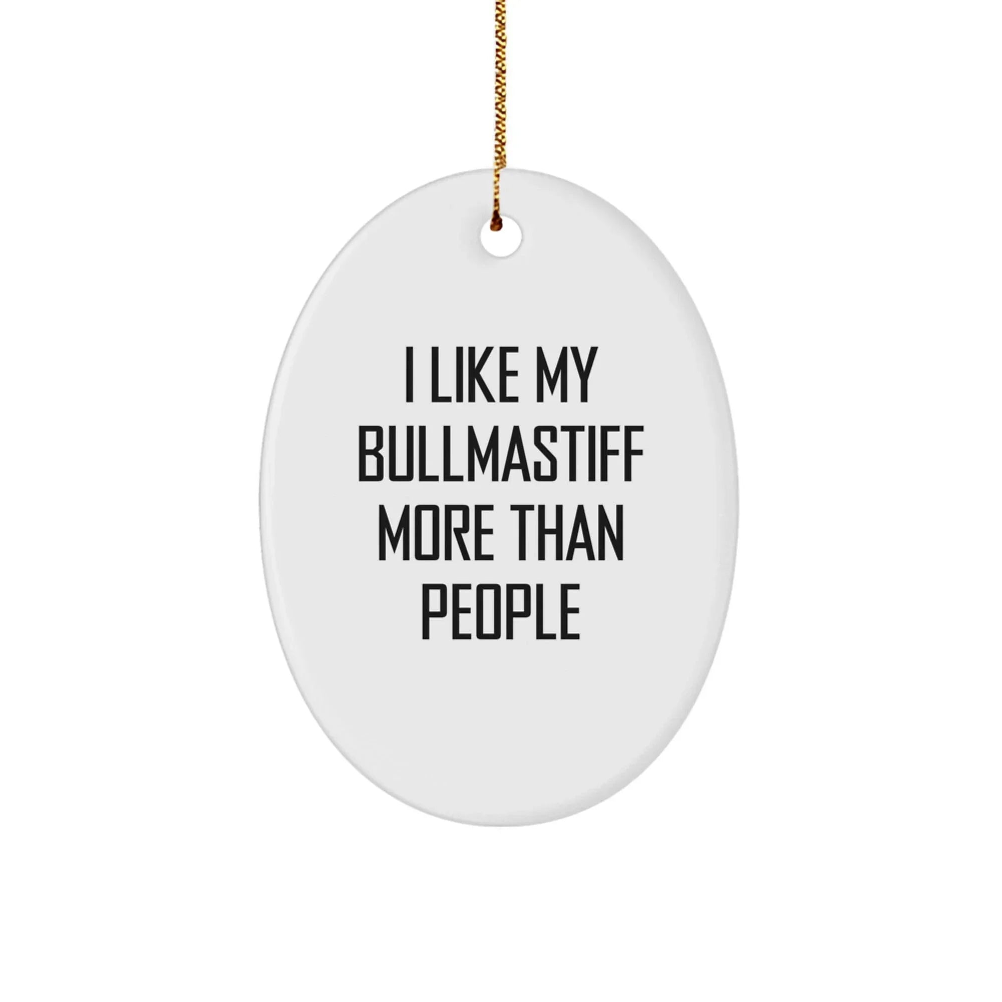 Funny Bullmastiff Dog Oval Ornament, Gifts from Friends to Bullmastiff Dog Lovers, Christmas Unique Gifts for Him Her, Oval Ornament for Bullmastiff Dog Enthusiasts