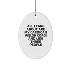 Funny Cardigan Welsh Corgi Dog Christmas Unique Gifts from Friends Oval Ornament, Cute Quote for Dog Lovers - Image 1