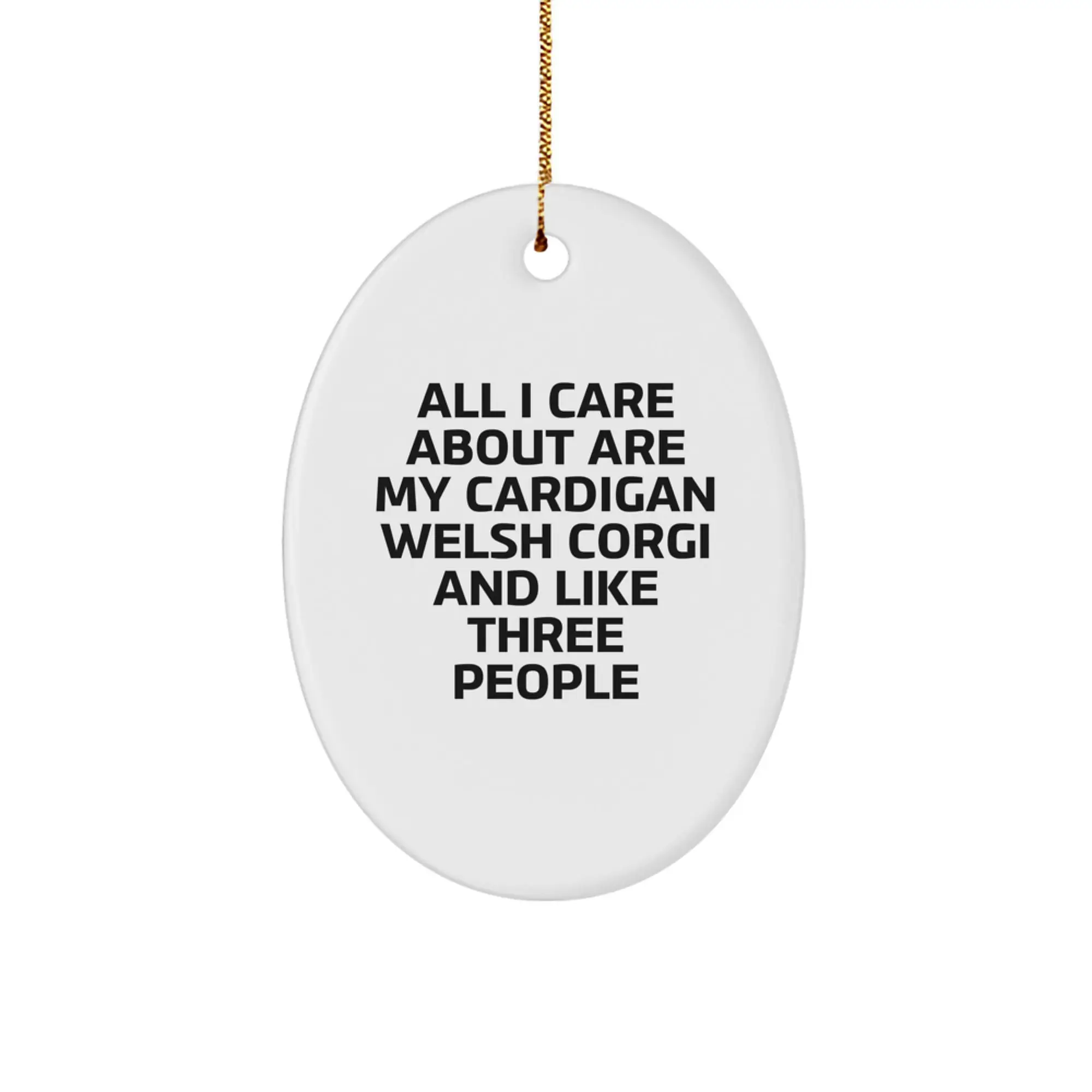 Funny Cardigan Welsh Corgi Dog Christmas Unique Gifts from Friends Oval Ornament, Cute Quote for Dog Lovers - Image 1