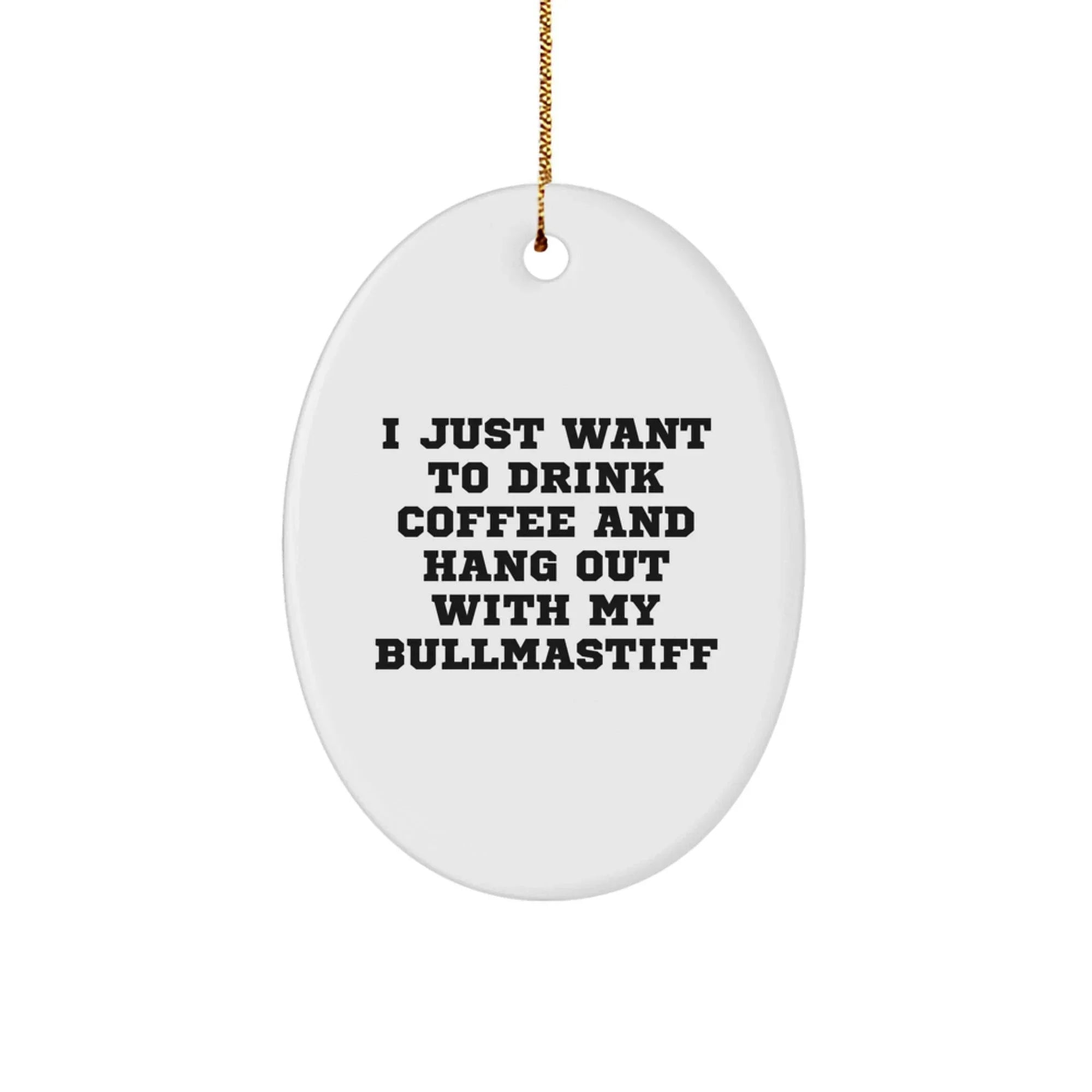 Funny Bullmastiff Dog Christmas Oval Ornament Gifts from Men for Women Friends Family