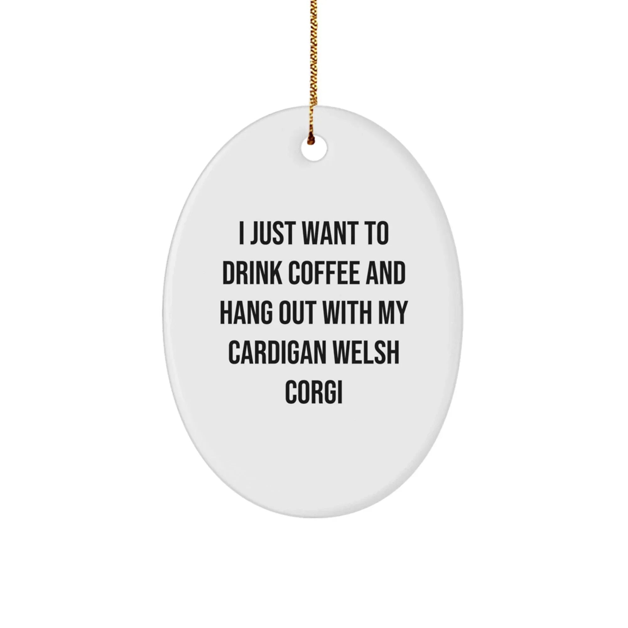 Funny Cardigan Welsh Corgi Dog Christmas Oval Ornament