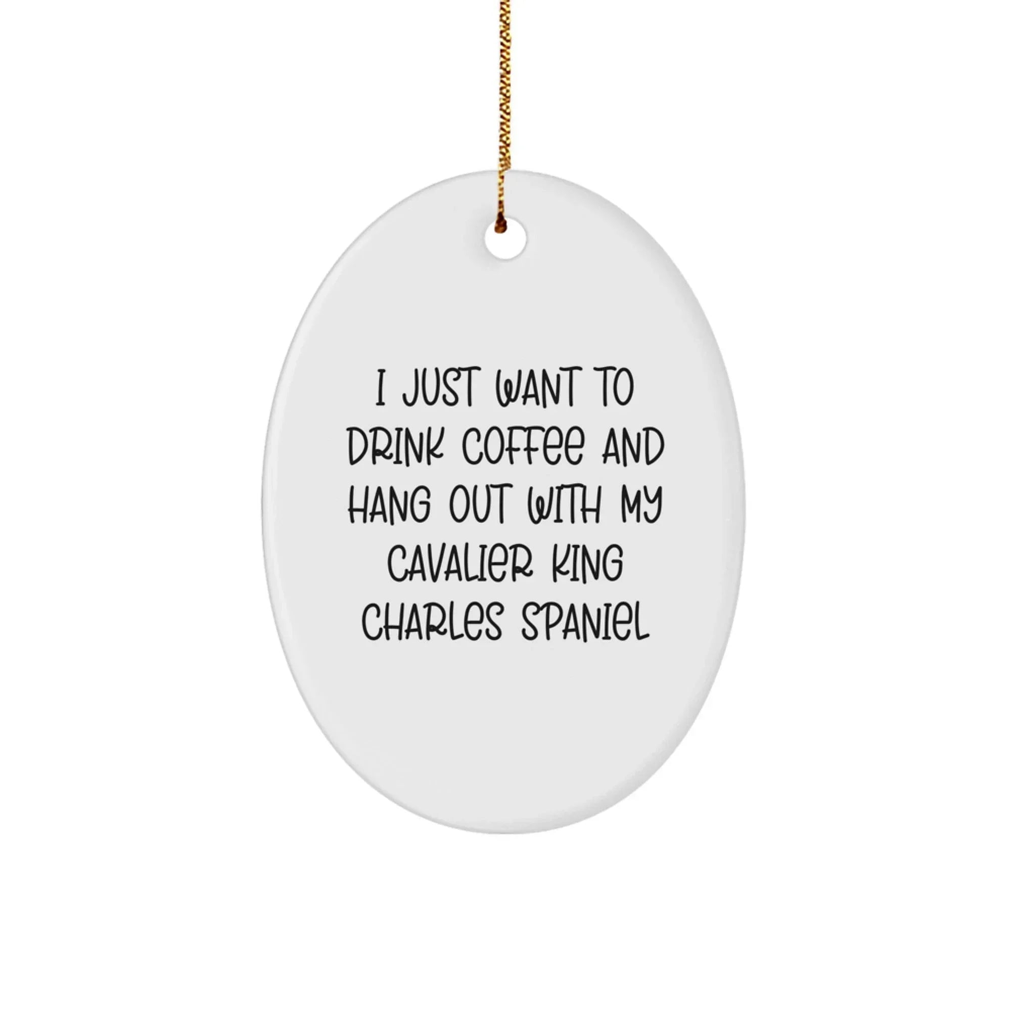 Cavalier Lovers- "My Best Friend"- Oval Ornament - Hand Painted