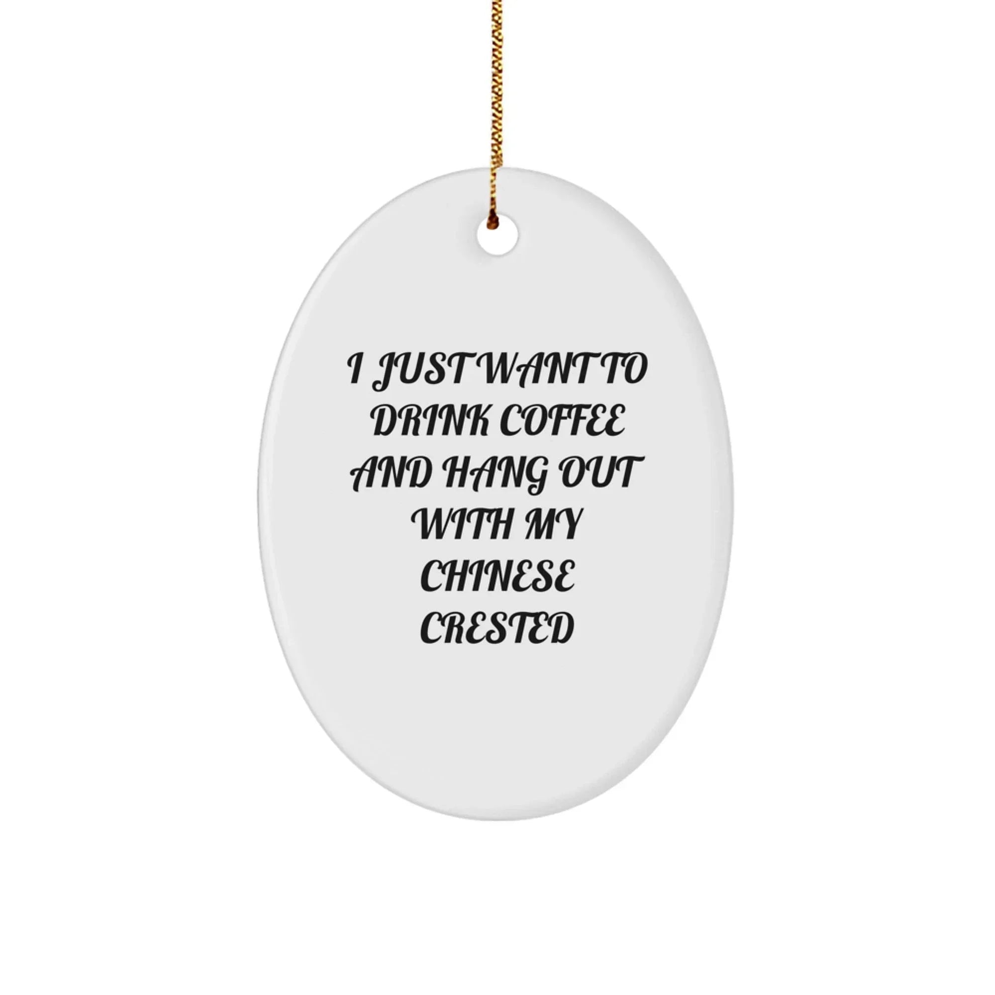 Chinese Crested Dog Lovers I Heart My Crest Oval Ornament Unique Christmas Gift