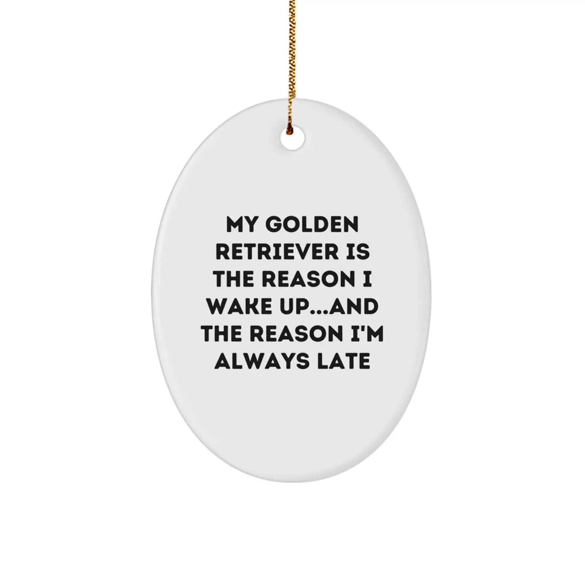 Golden Retriever Dog Christmas Oval Ornament Gifts from Men to Friends, Funny Quote, Oval Ornament for Christmas Unique Gifts - Image 1