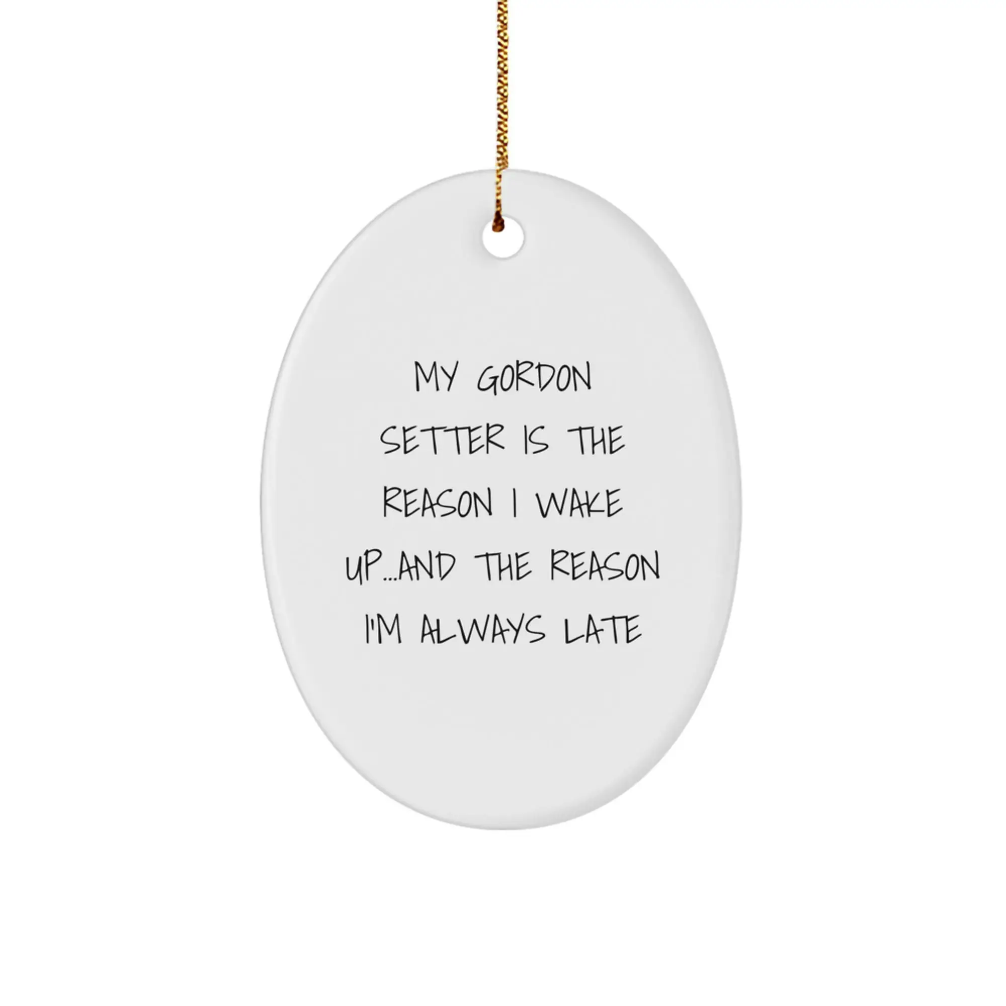 Gordon Setter Dog Lover Gifts from Family - Funny Oval Ornament for Christmas Unique Decoration - Image 1