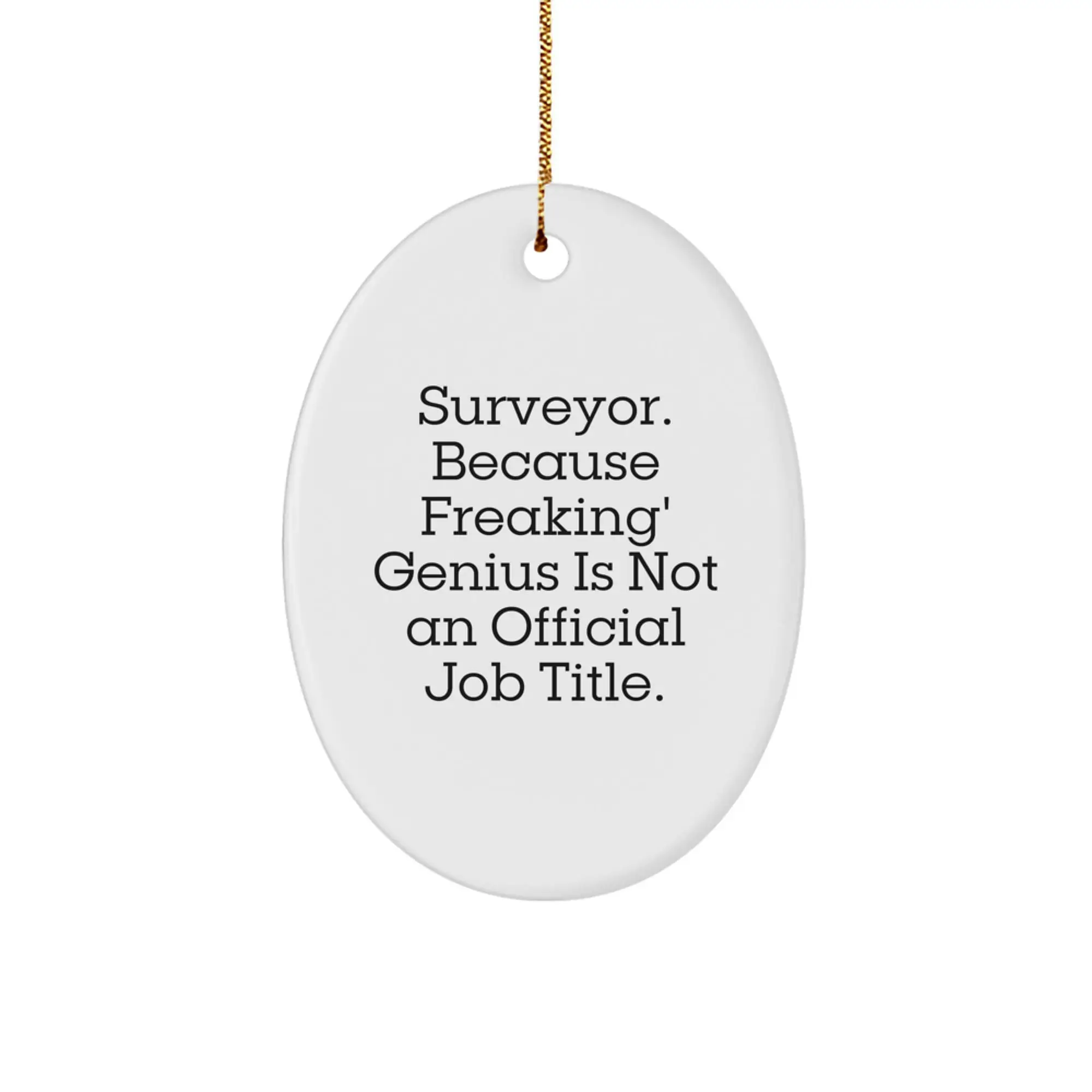 Funny Surveyor Gifts for Men Oval Ornament, Christmas Unique Gifts from Friends, Surveyor Lover's Personalized Present - Image 1