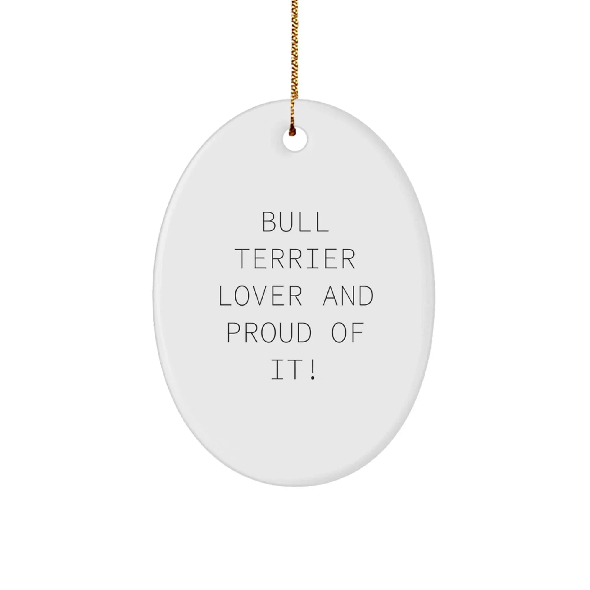 Bull Terrier Oval Ornament Dog Lover Gift Christmas Decor