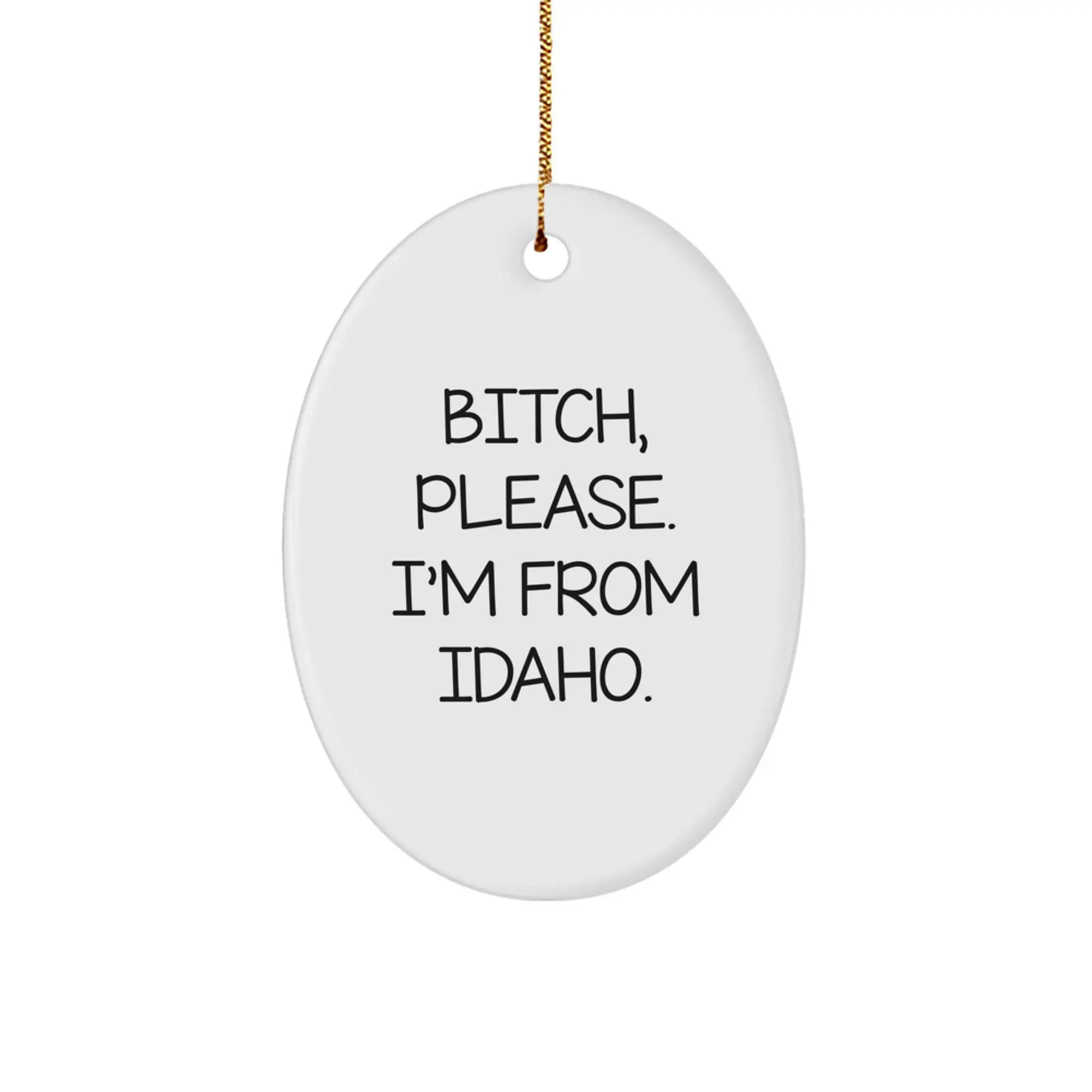 Idaho Oval Ornament Funny Quote Gifts from Friends for Idaho Christmas Decoration - Image 1