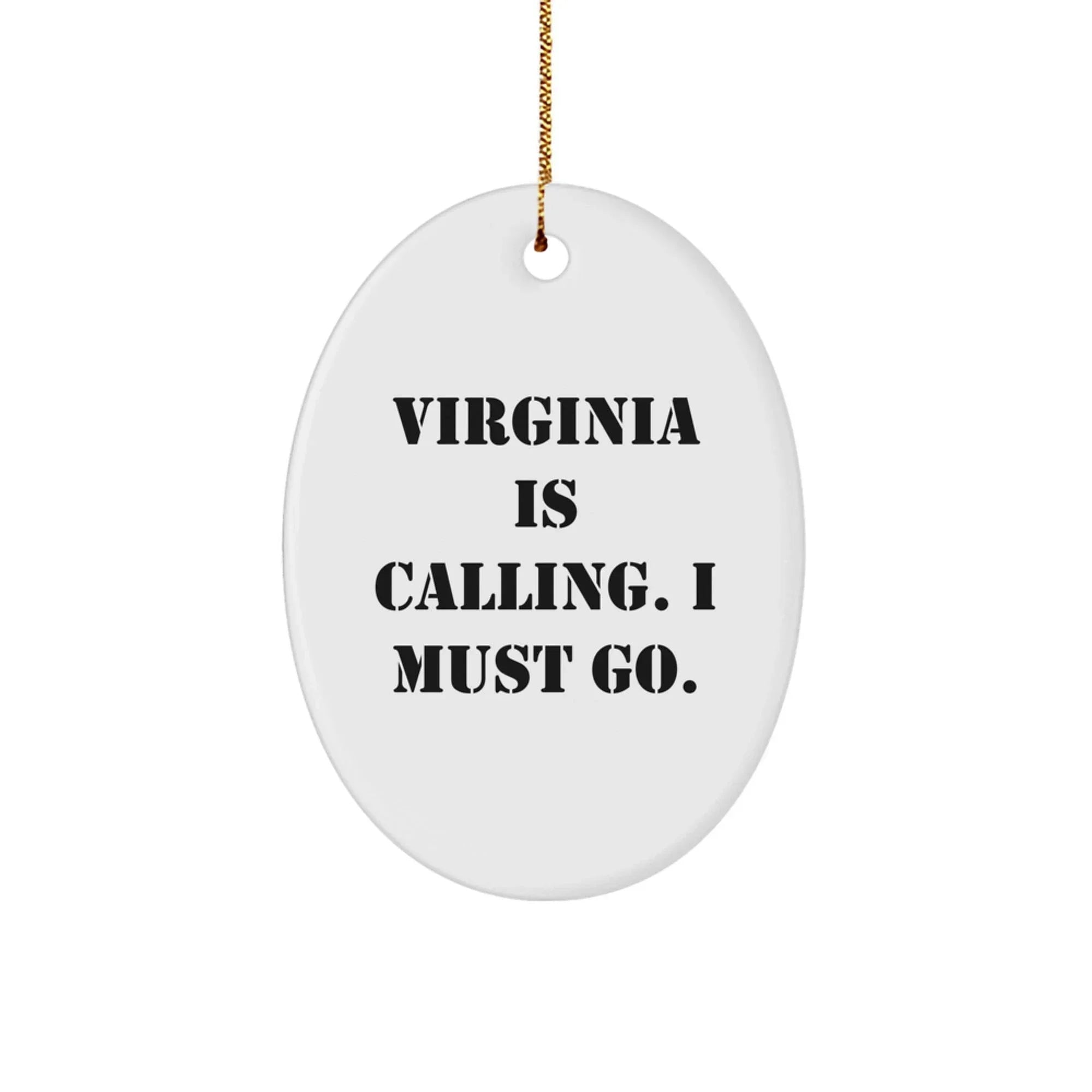 Virginia Oval Ornament Gifts from Men Women to Friends, Family, or Coworkers - Fun Christmas Decorations